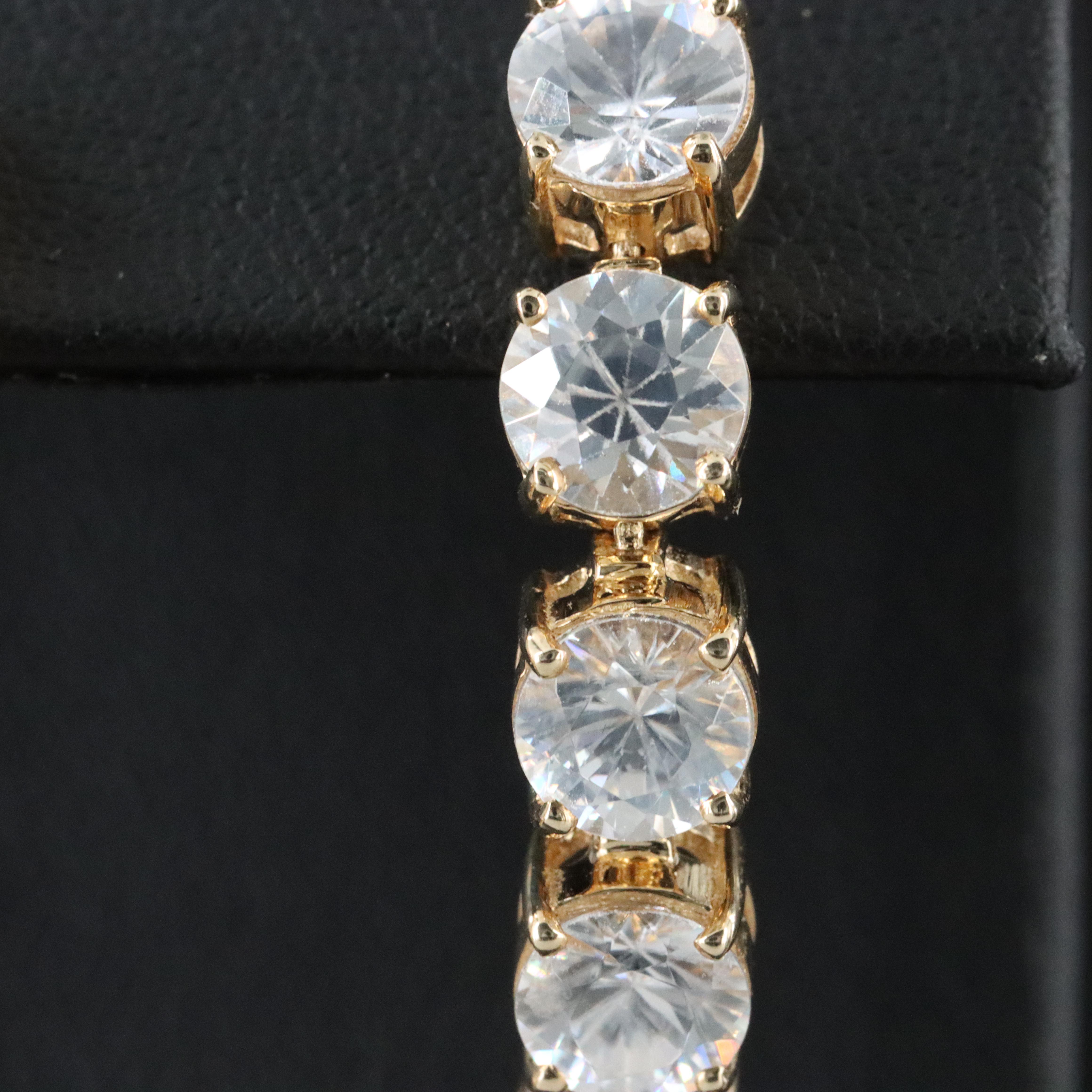 10K White Zircon Drop Earrings