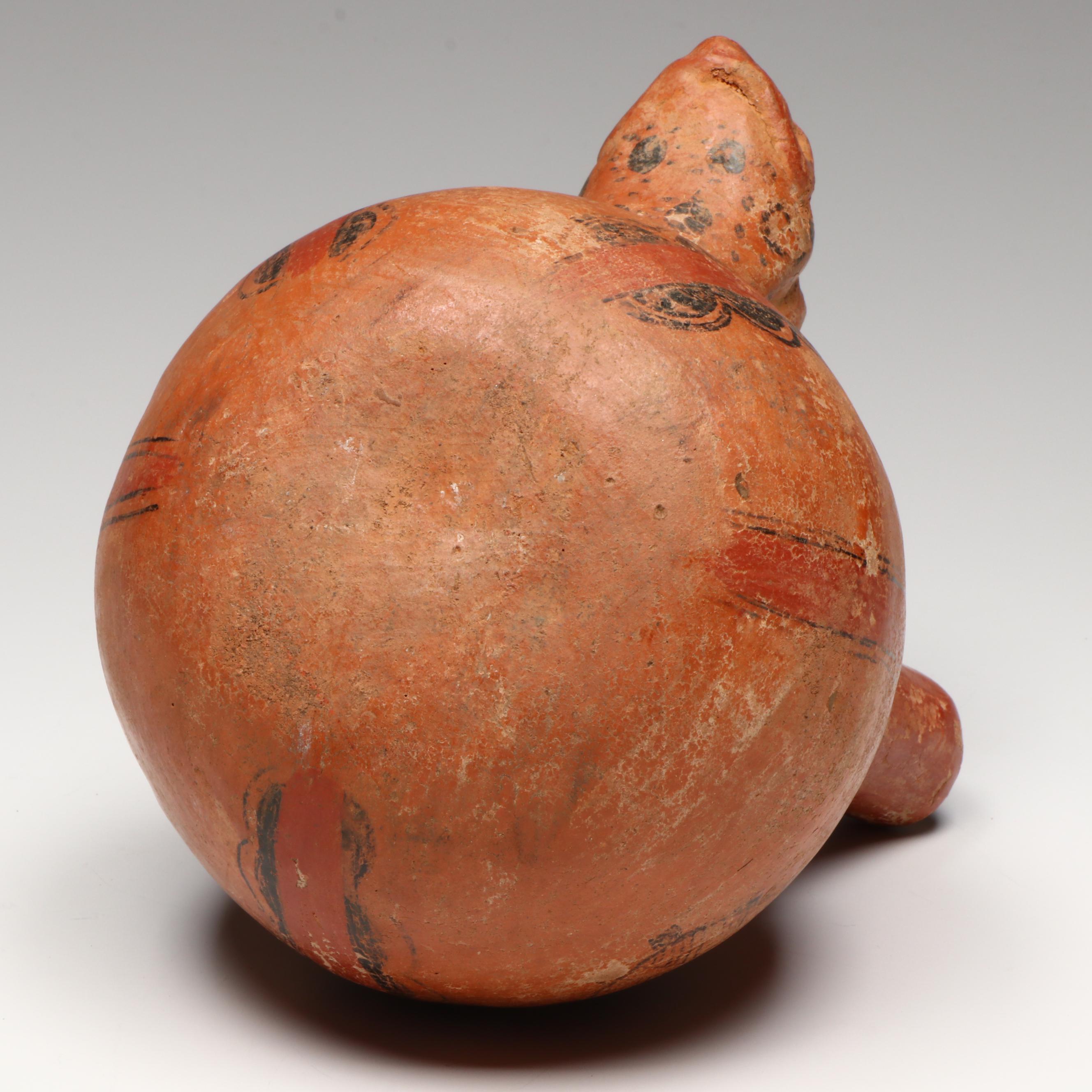 Pre-Columbian Polychrome Vessel with Figural Spout