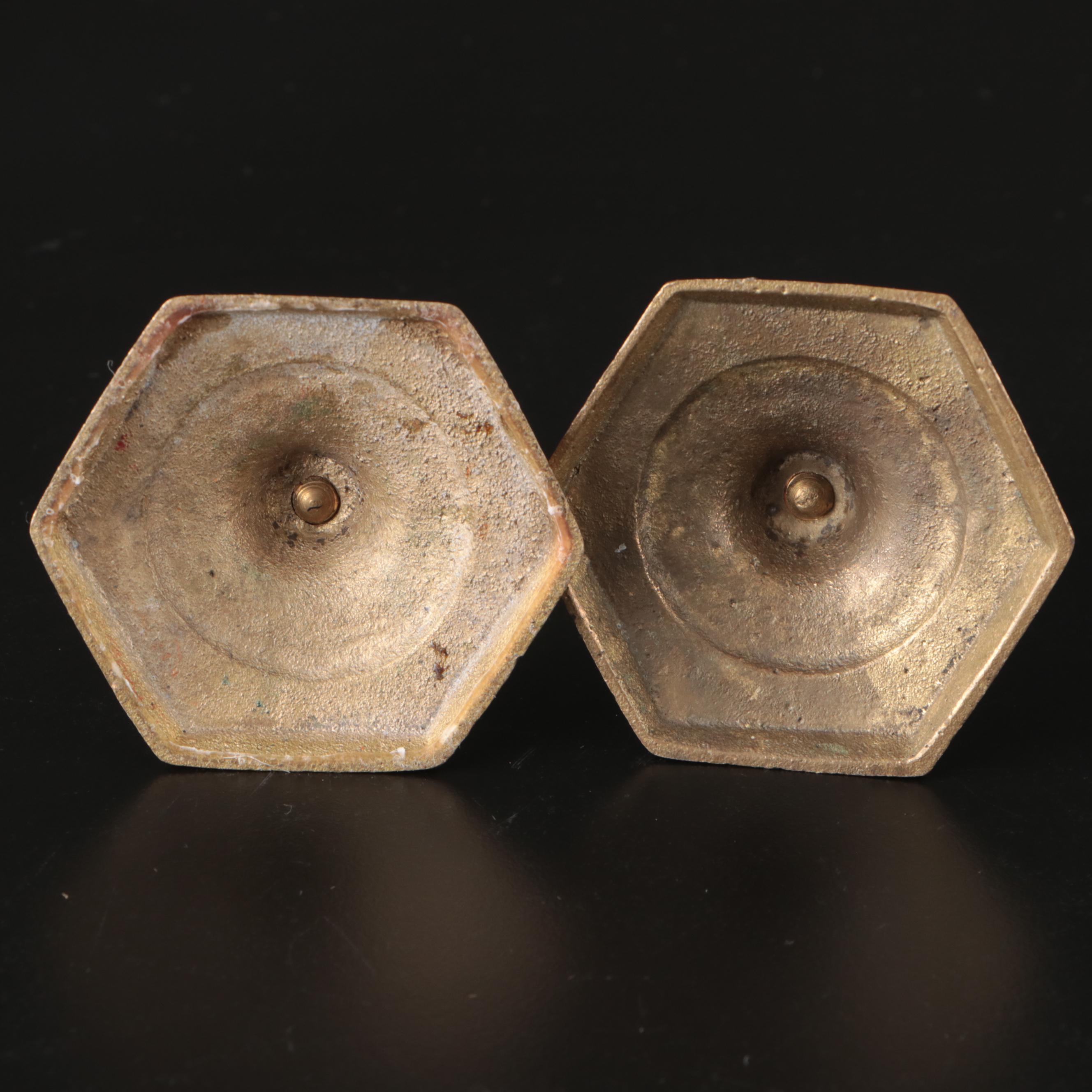 Royal Bayreuth Porcelain Wall Pocket with Brass Candlesticks and Accessories