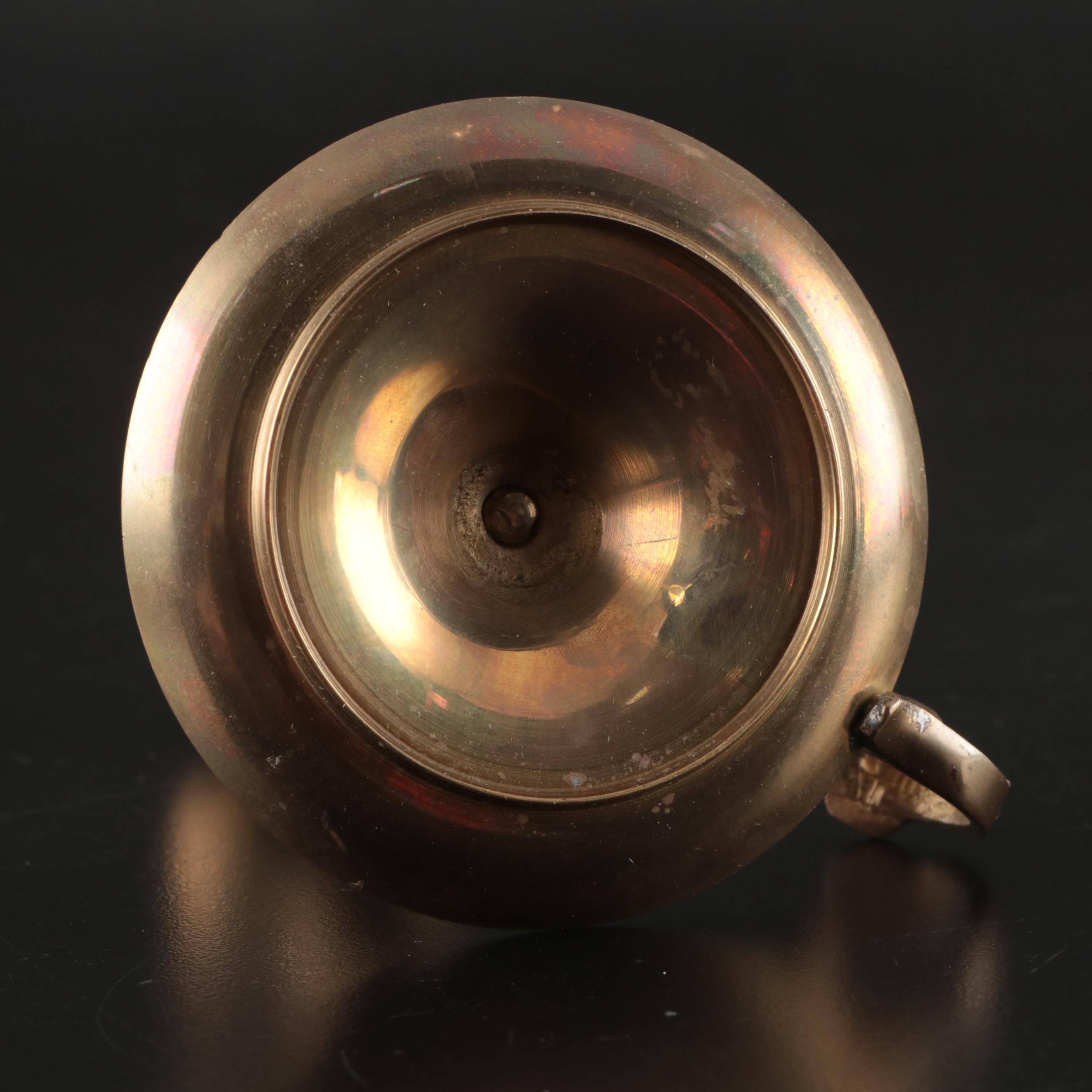 Royal Bayreuth Porcelain Wall Pocket with Brass Candlesticks and Accessories