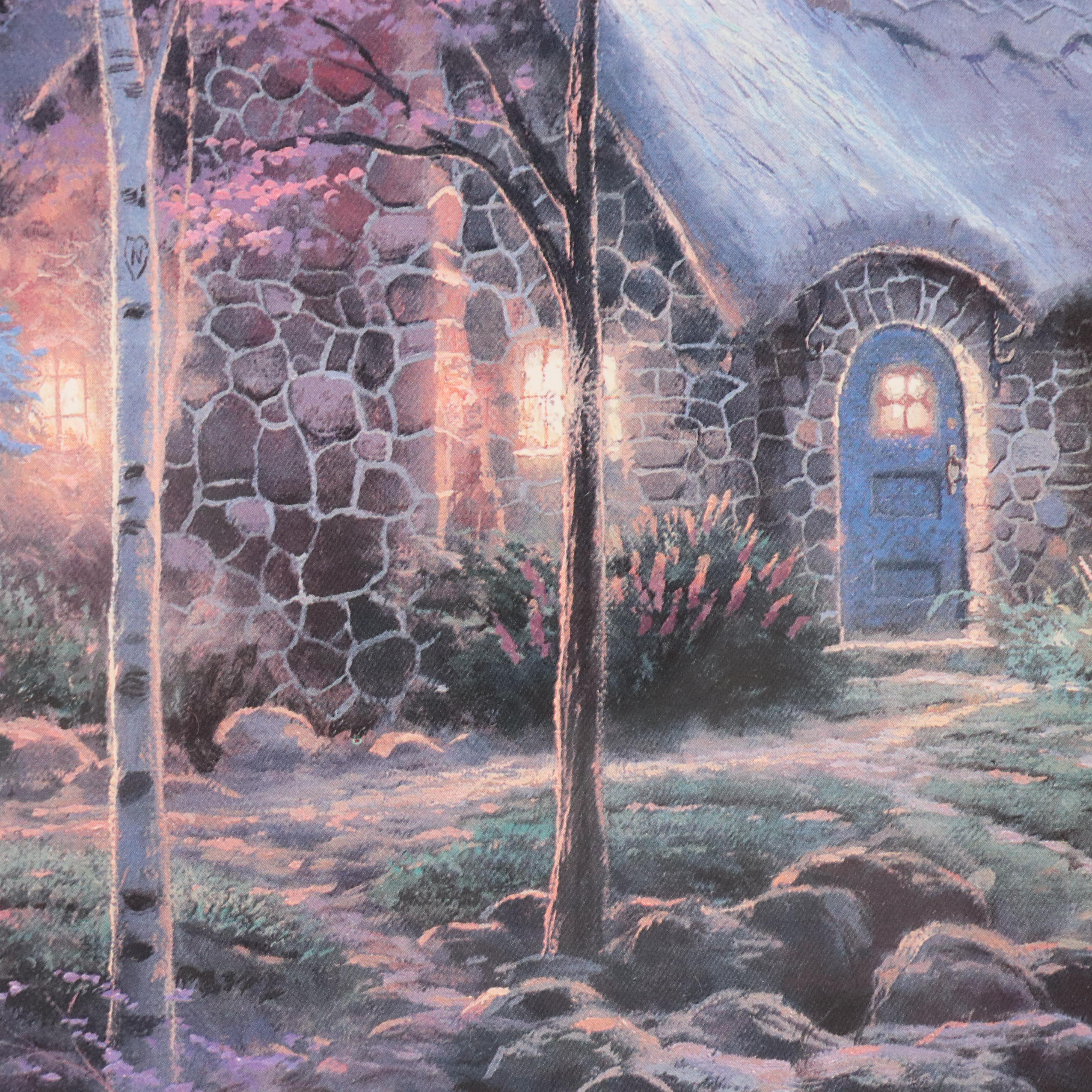 After Thomas Kinkade Offset Lithograph "Twilight Cottage: November," 1999