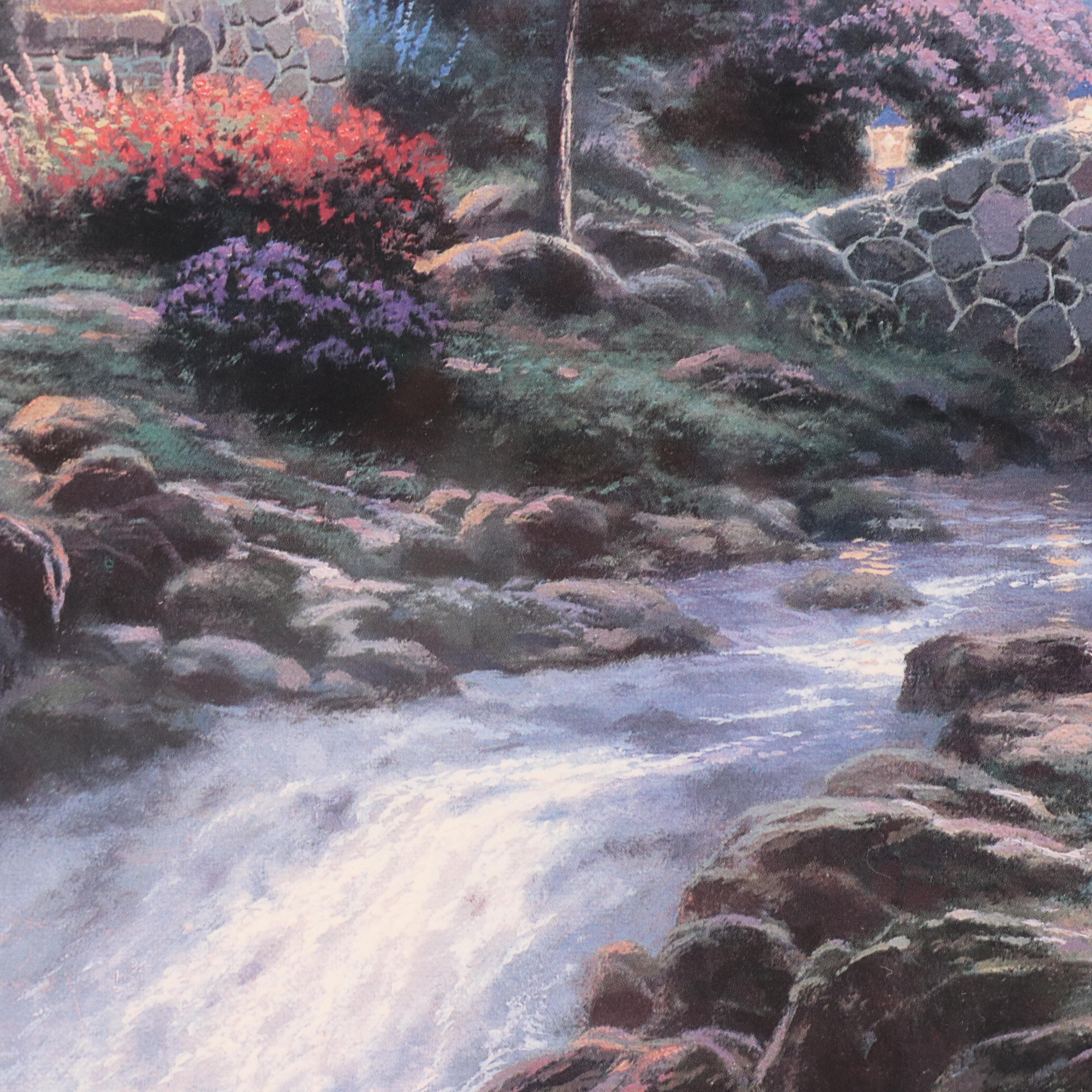 After Thomas Kinkade Offset Lithograph "Twilight Cottage: November," 1999