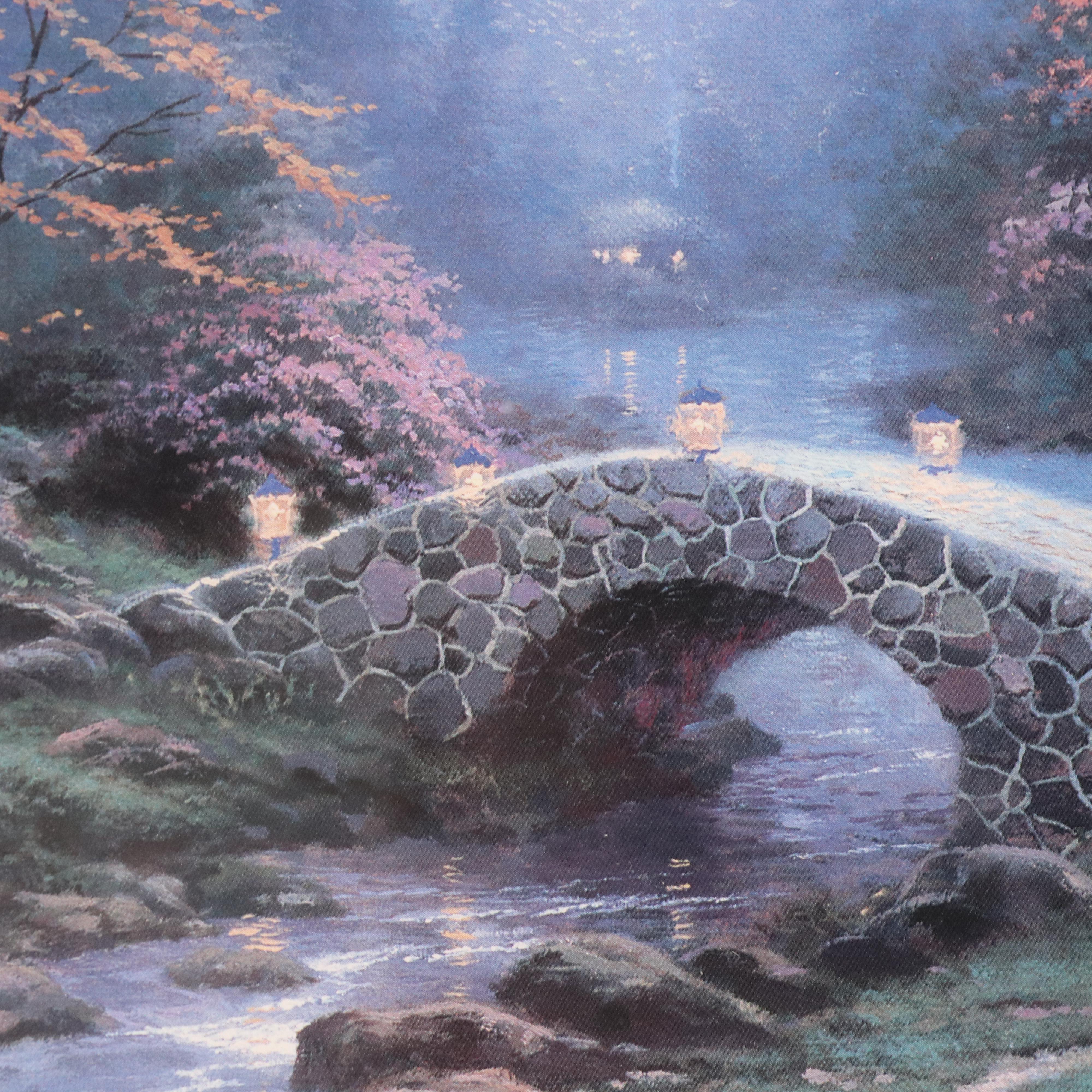 After Thomas Kinkade Offset Lithograph "Twilight Cottage: November," 1999