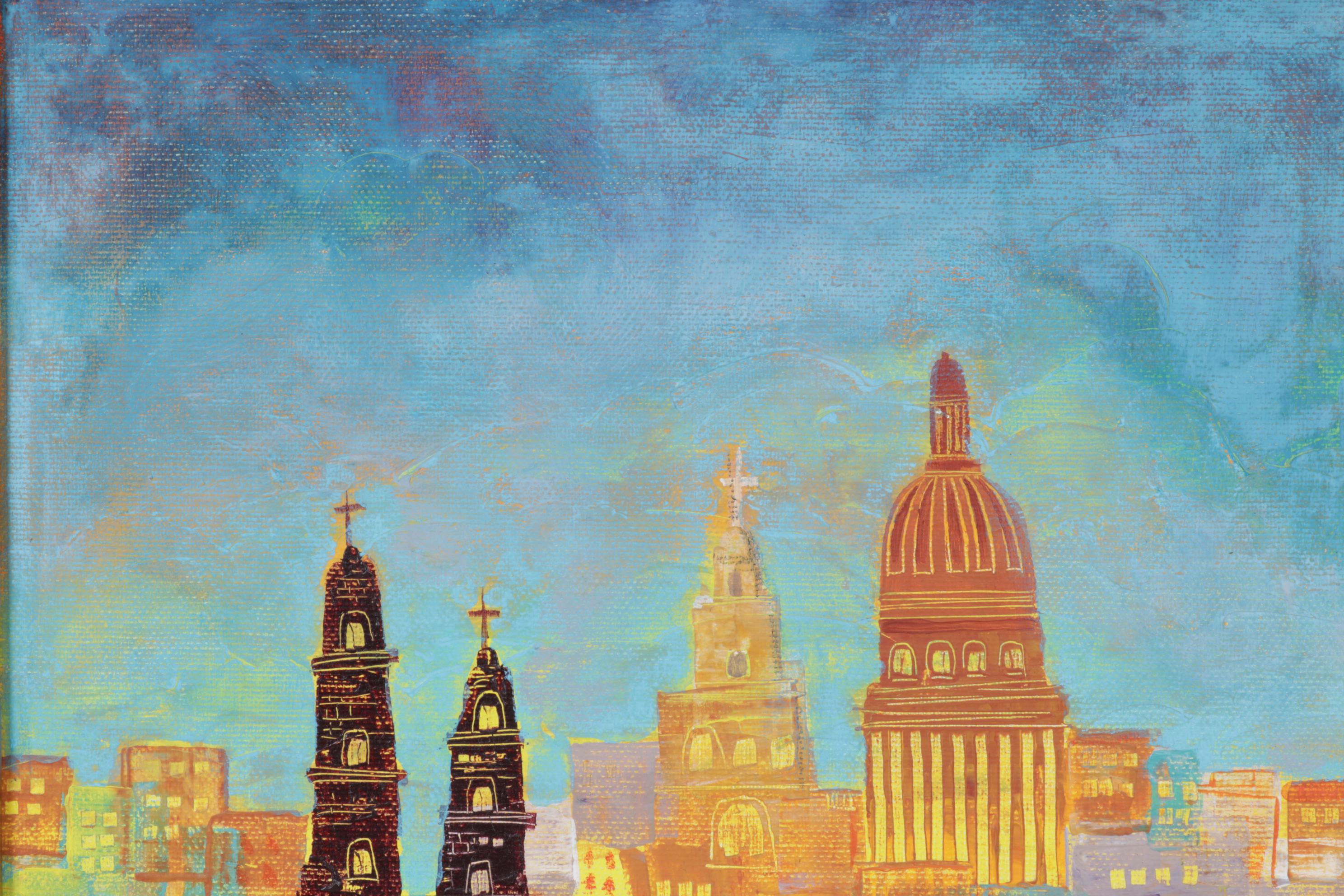 Abstract Impressionistic Oil Painting of Havana, Cuba