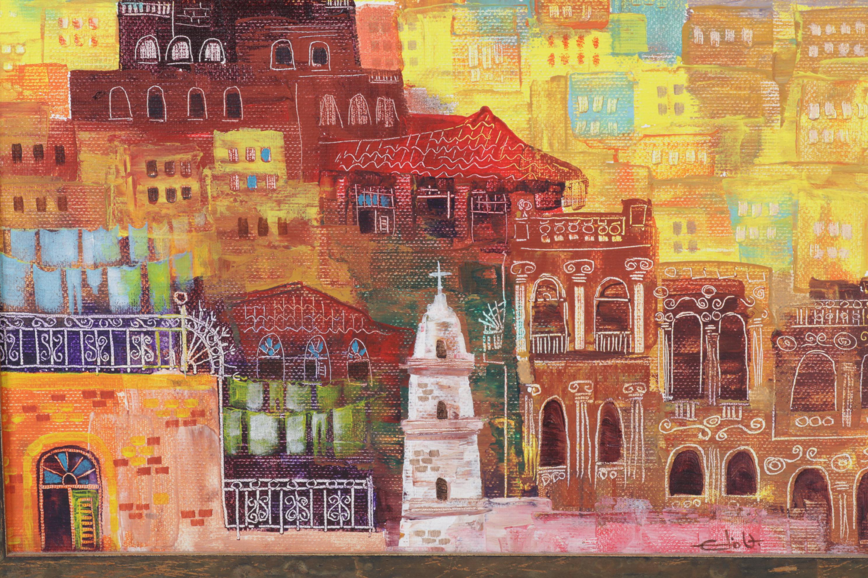 Abstract Impressionistic Oil Painting of Havana, Cuba