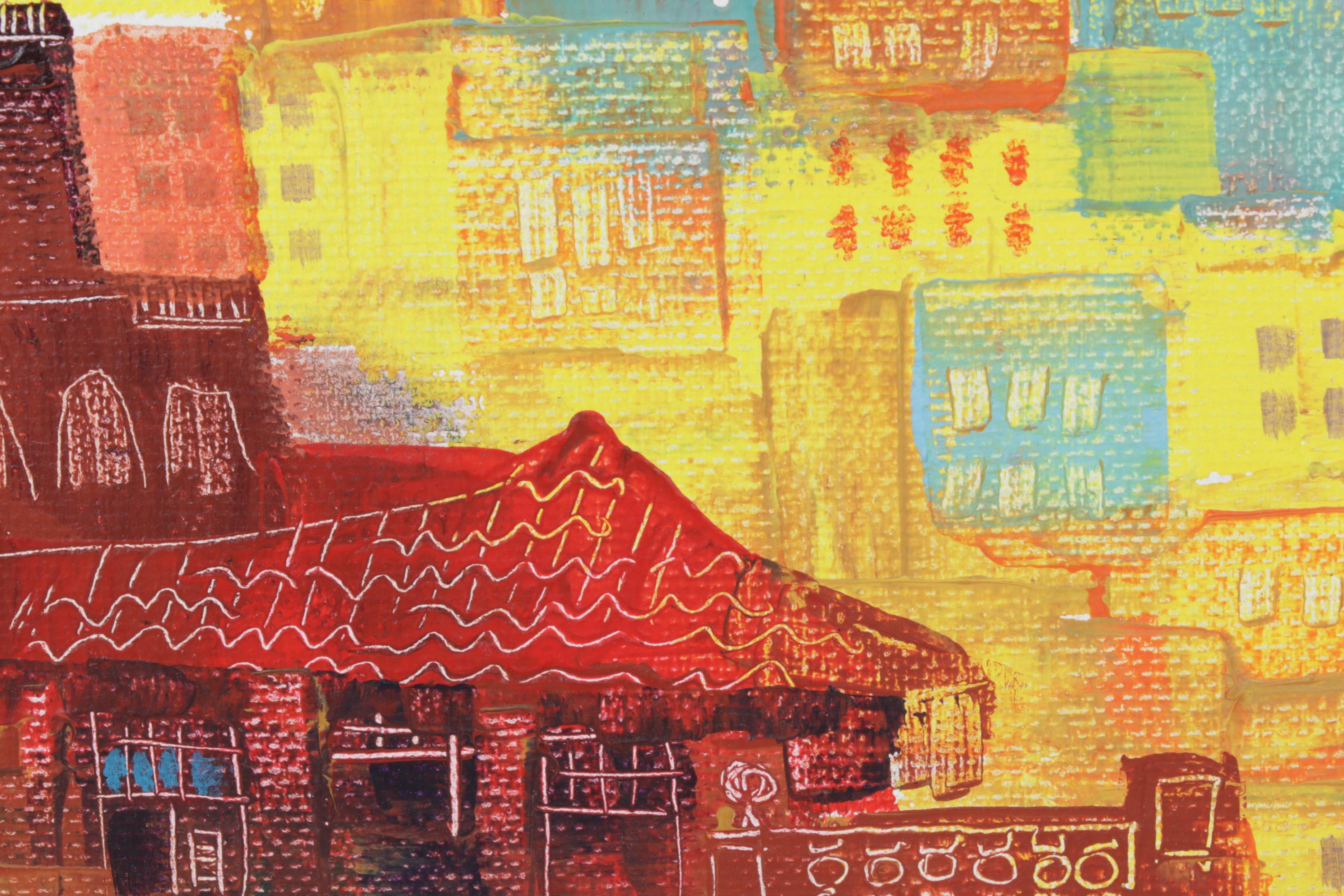 Abstract Impressionistic Oil Painting of Havana, Cuba