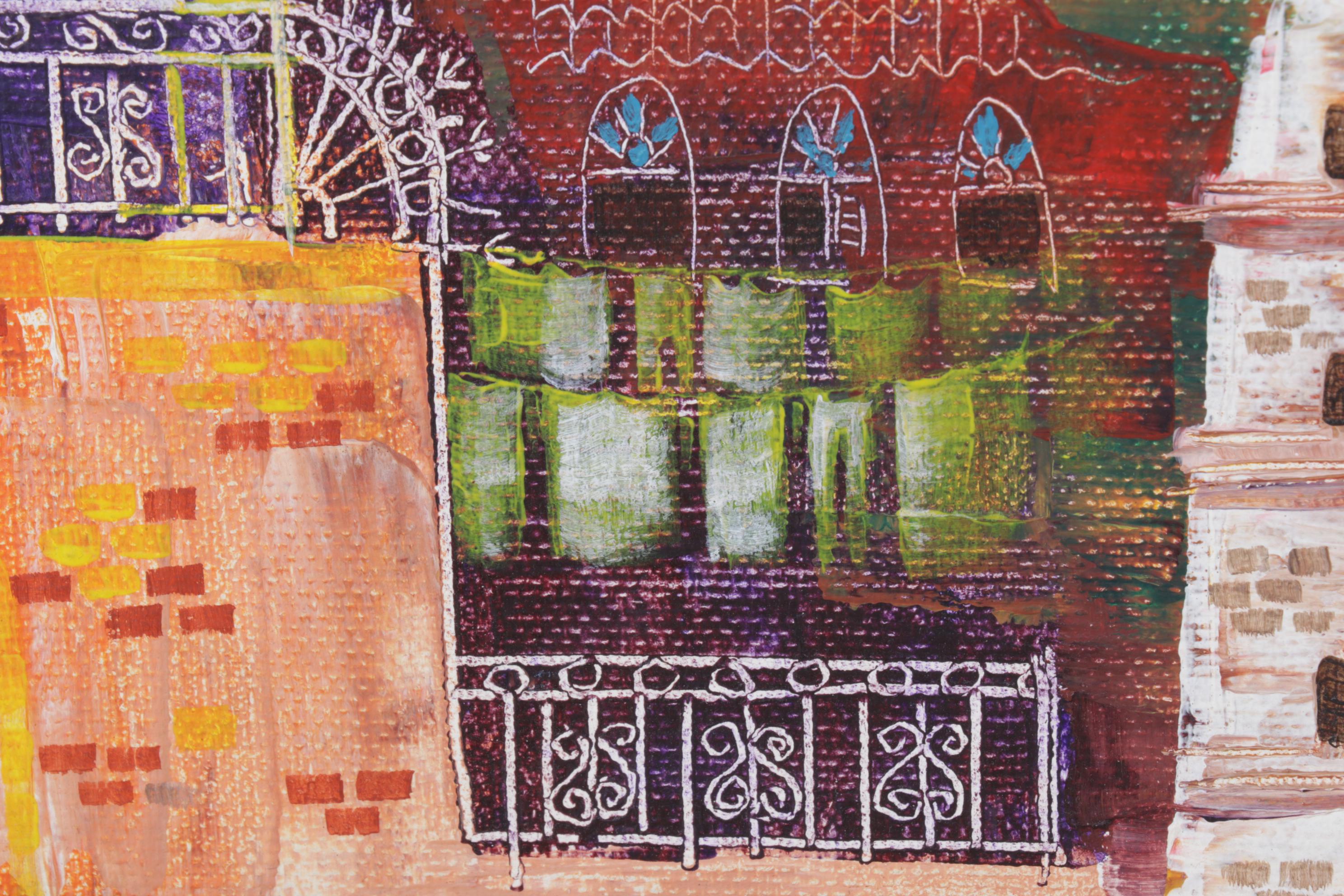 Abstract Impressionistic Oil Painting of Havana, Cuba