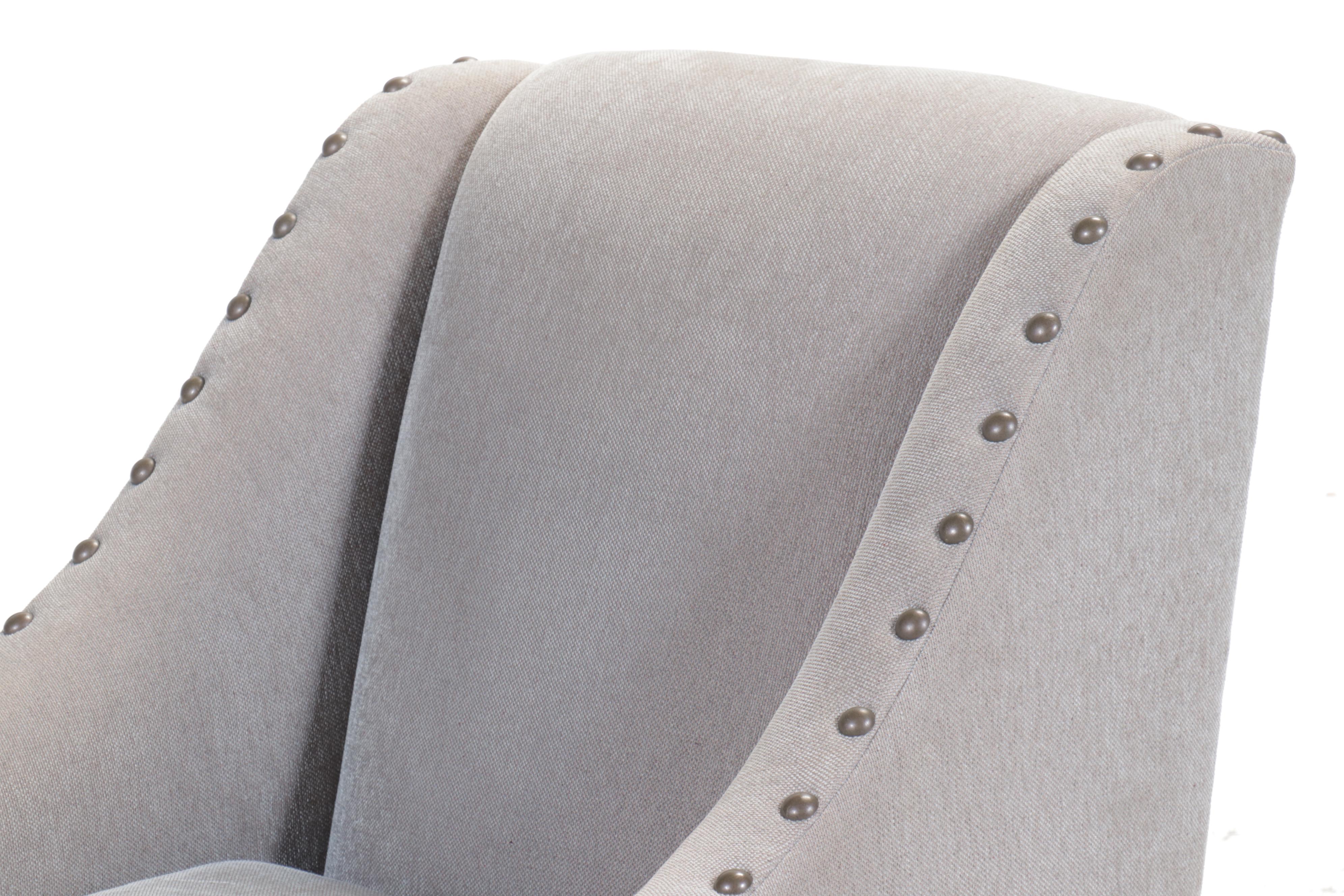 Hickory Chair Furniture Co. Contemporary Nailhead-Trimmed Armchair and Ottoman