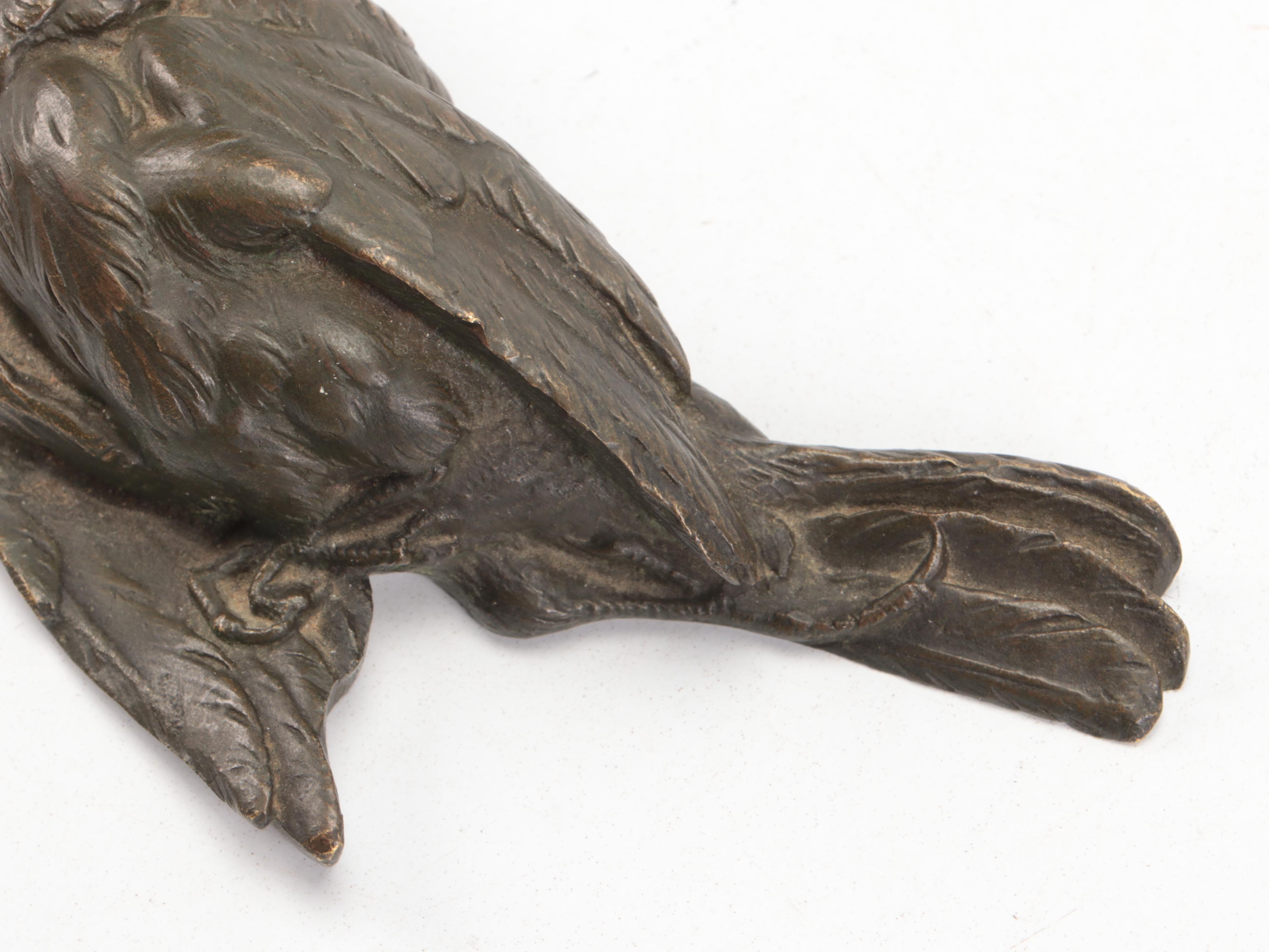 Louis Théophile Hingre Bronze Sculpture "Dead Sparrow," circa 1870
