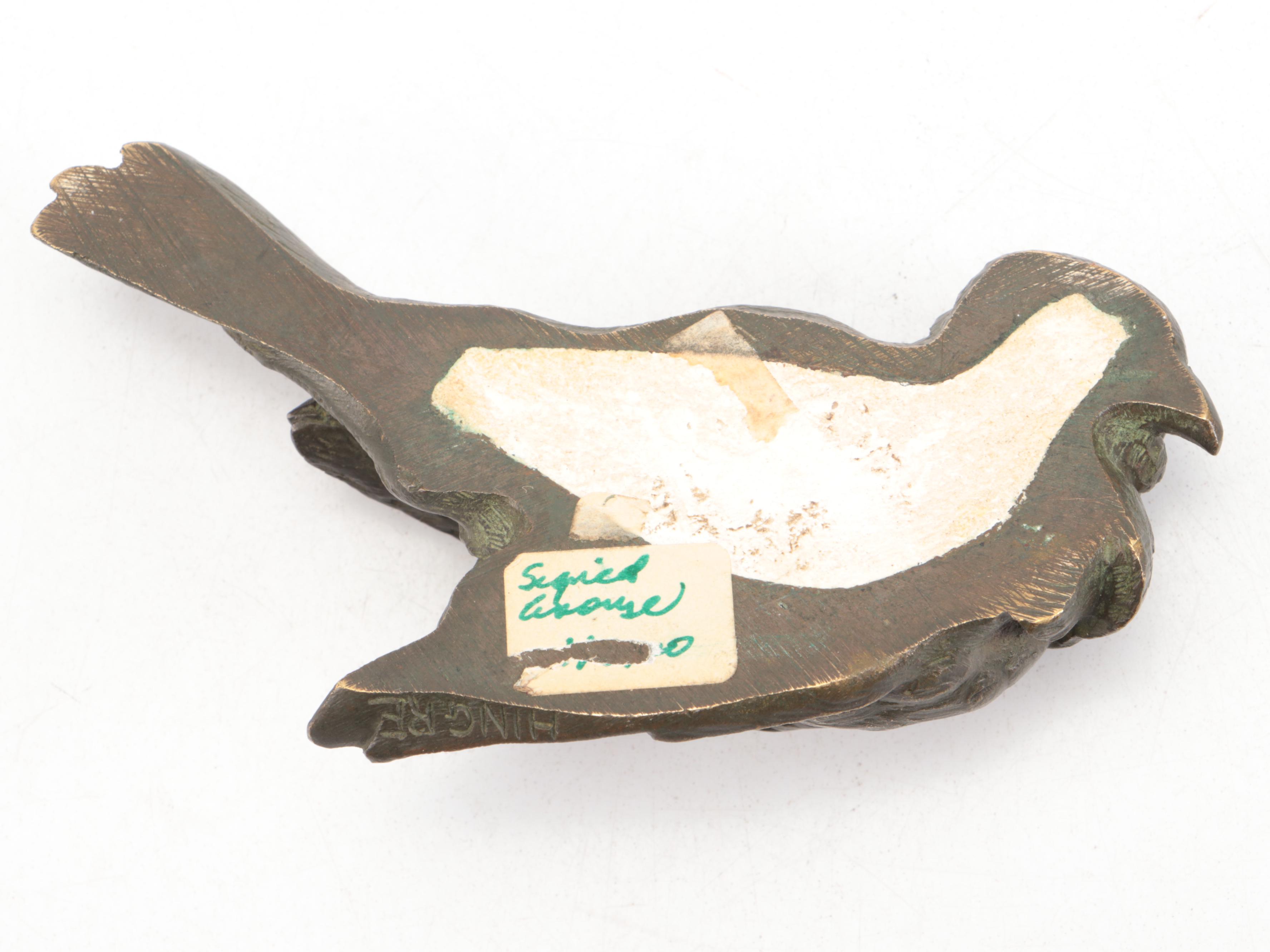 Louis Théophile Hingre Bronze Sculpture "Dead Sparrow," circa 1870