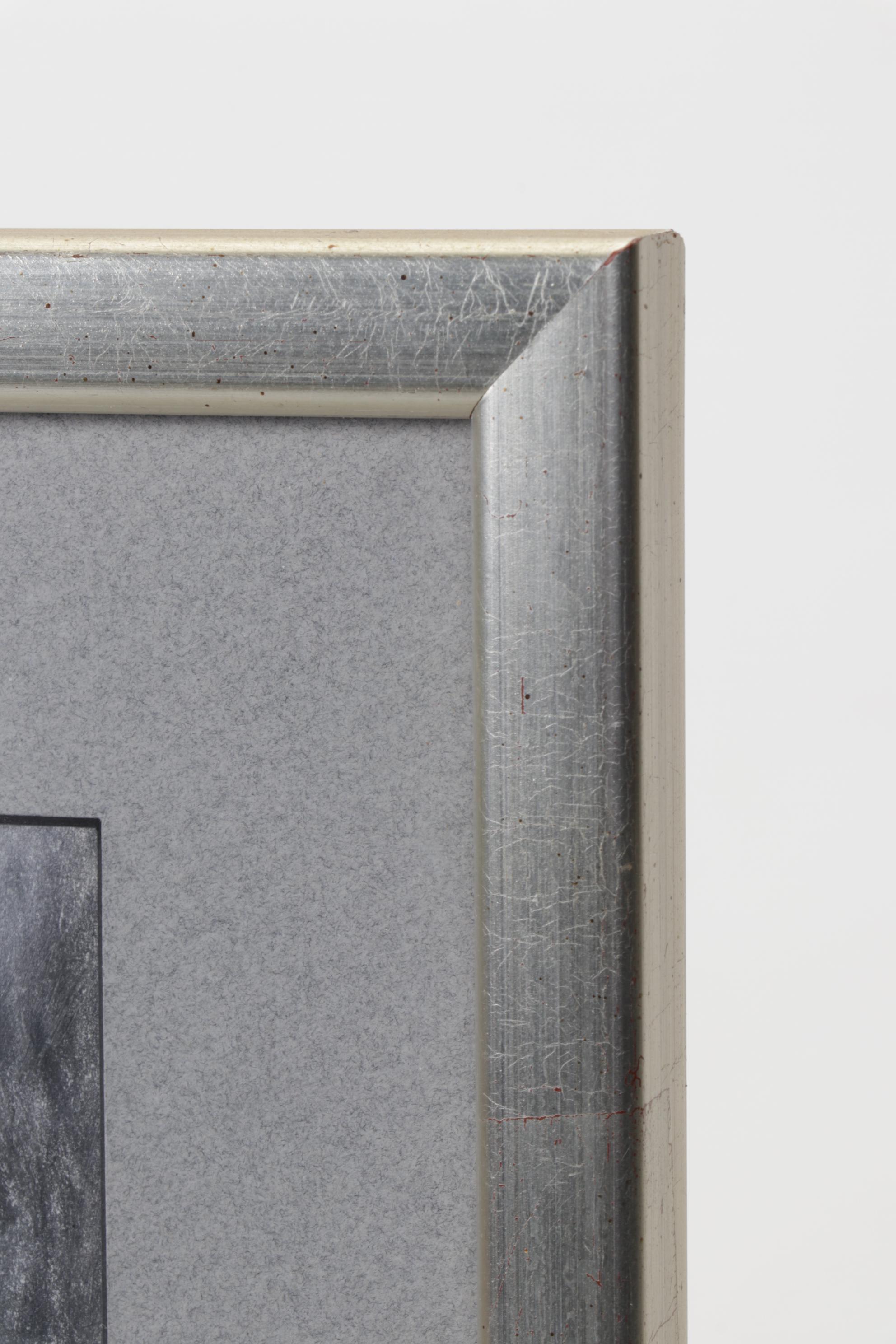 Charcoal Drawn Portrait of Woman Wearing a Shawl, 1991