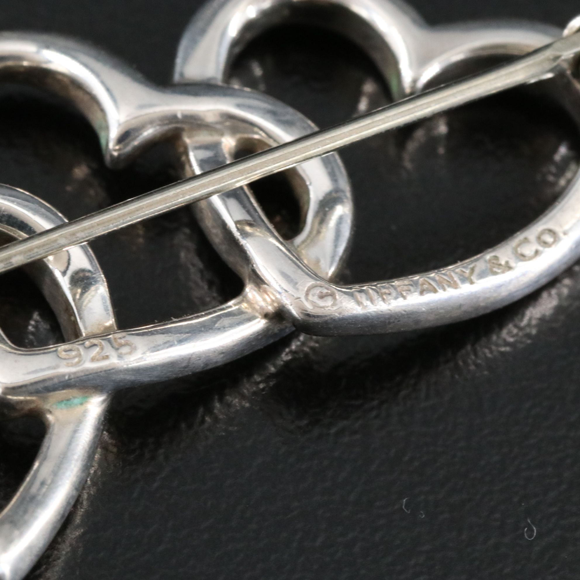 Tiffany & Co. Sterling Triple Heart Brooch