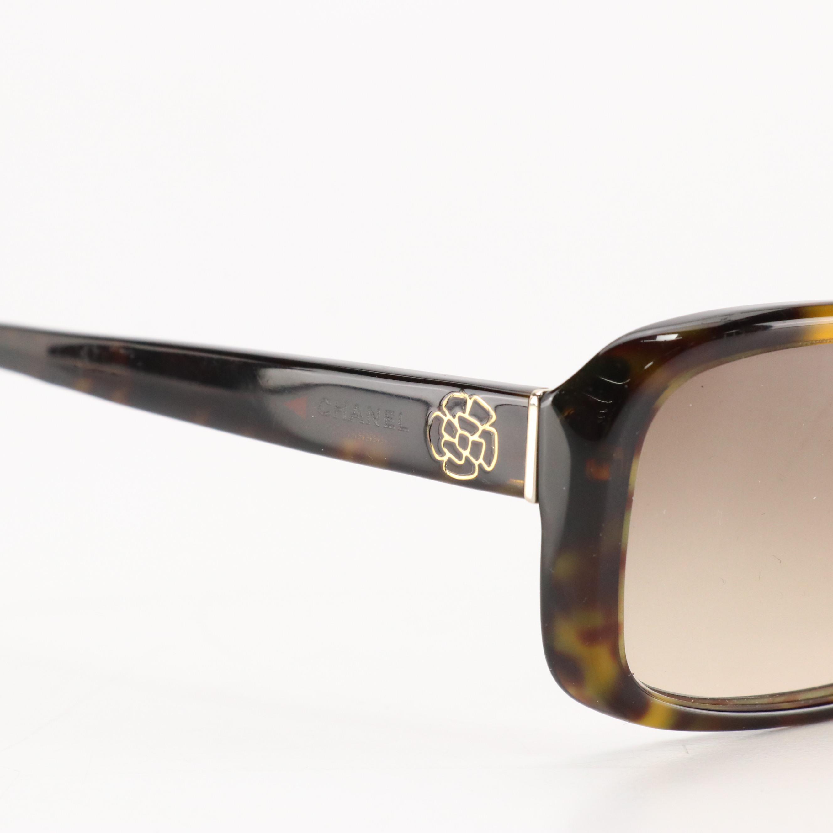 Chanel 5247-A Prescription Sunglasses in Tortoise with Camellia Flower Logo