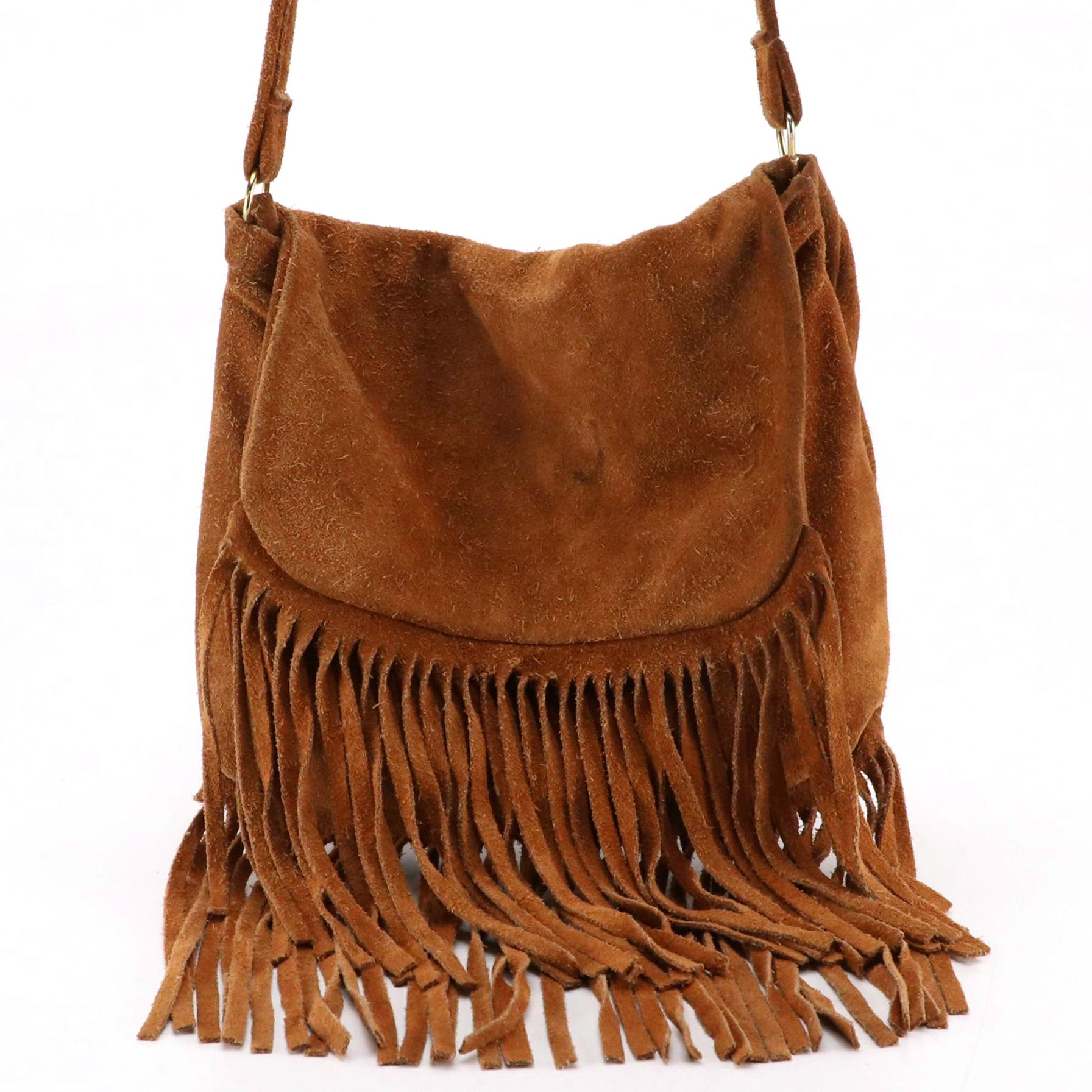 Mid Western Sport Togs Fringe Shoulder Bag in Deerskin Leather, 1970s