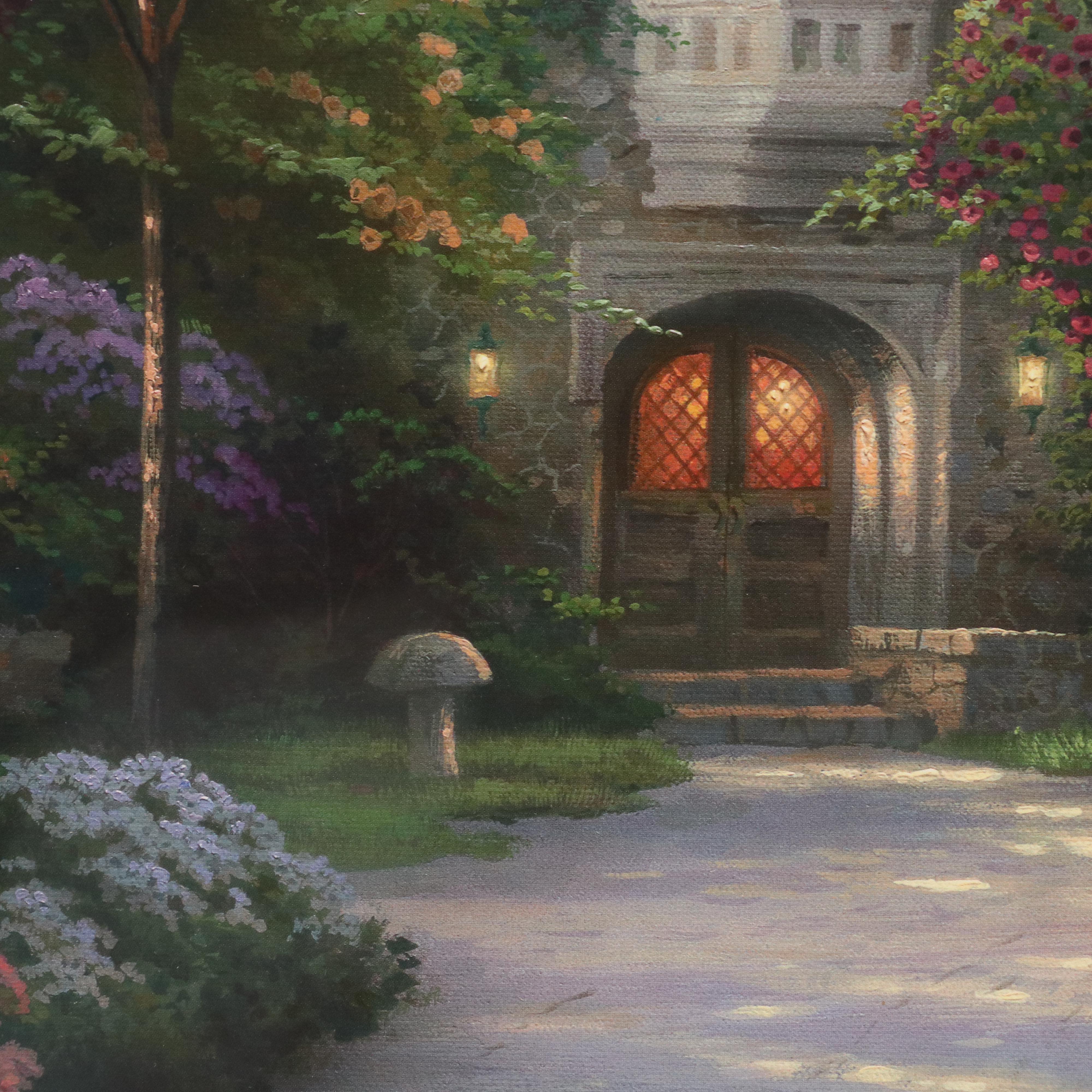 After Thomas Kinkade Offset Lithograph "Beyond Summer Gate"