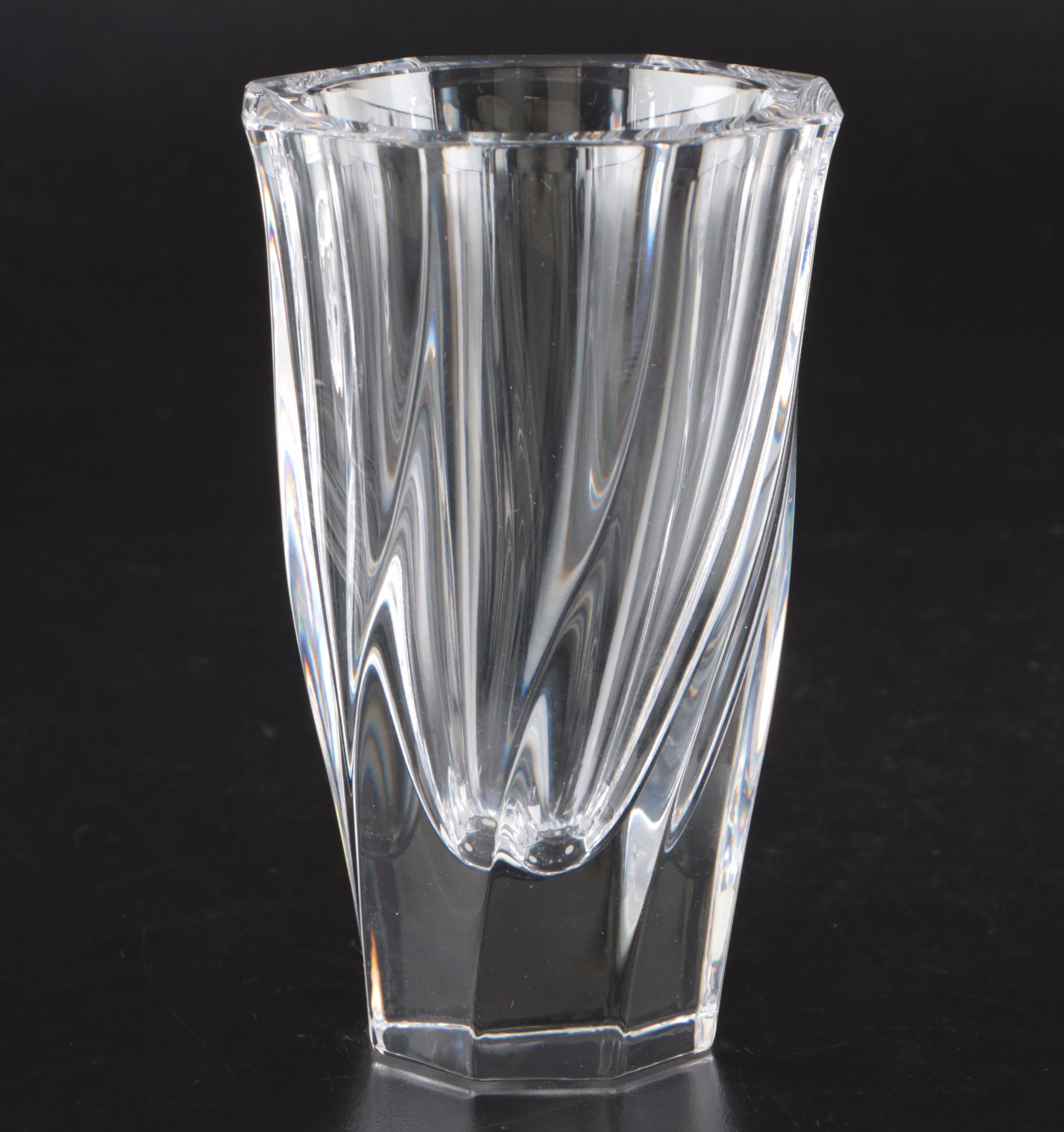 Orrefors "Max" Crystal Votive Holder and "Residence" Vase
