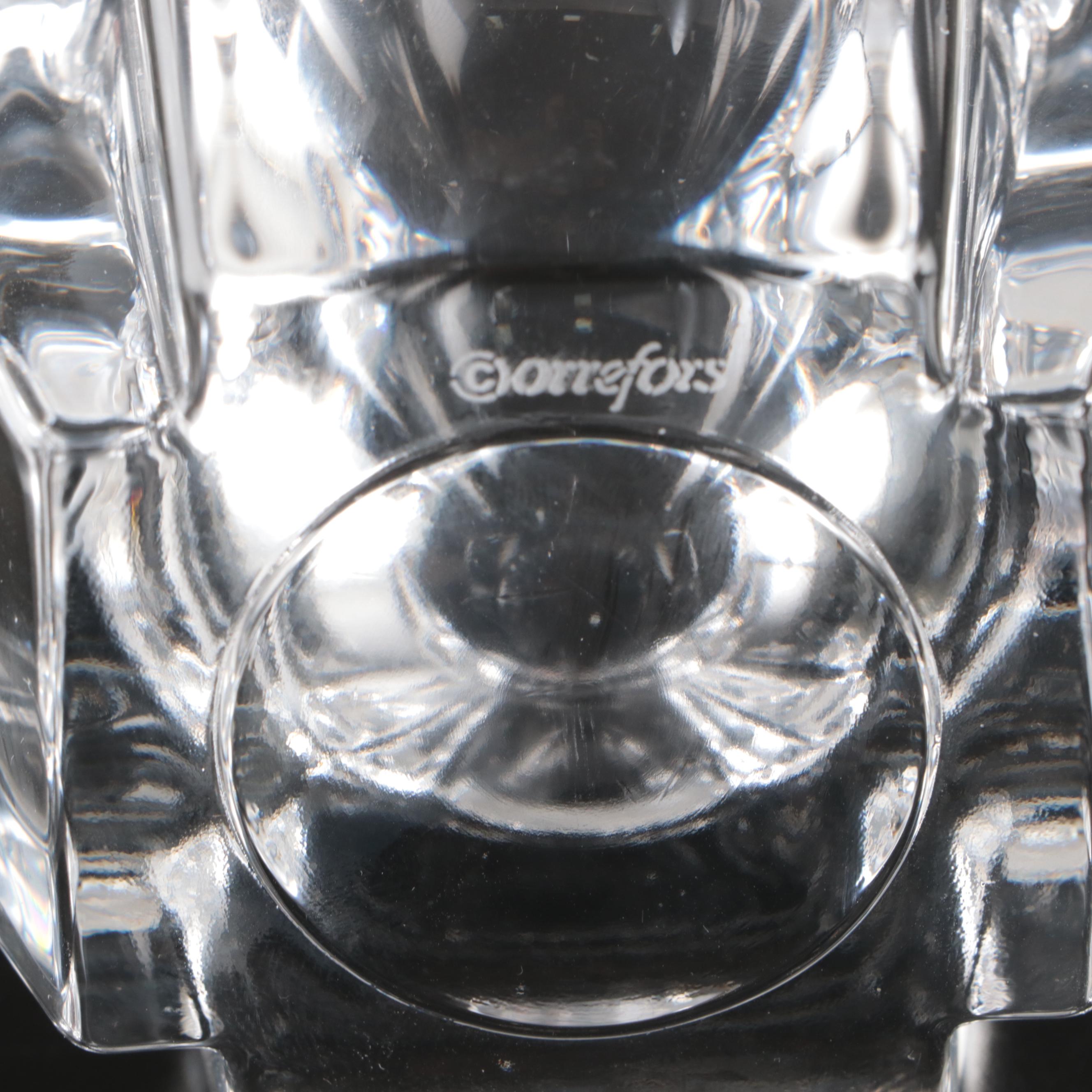 Orrefors "Max" Crystal Votive Holder and "Residence" Vase