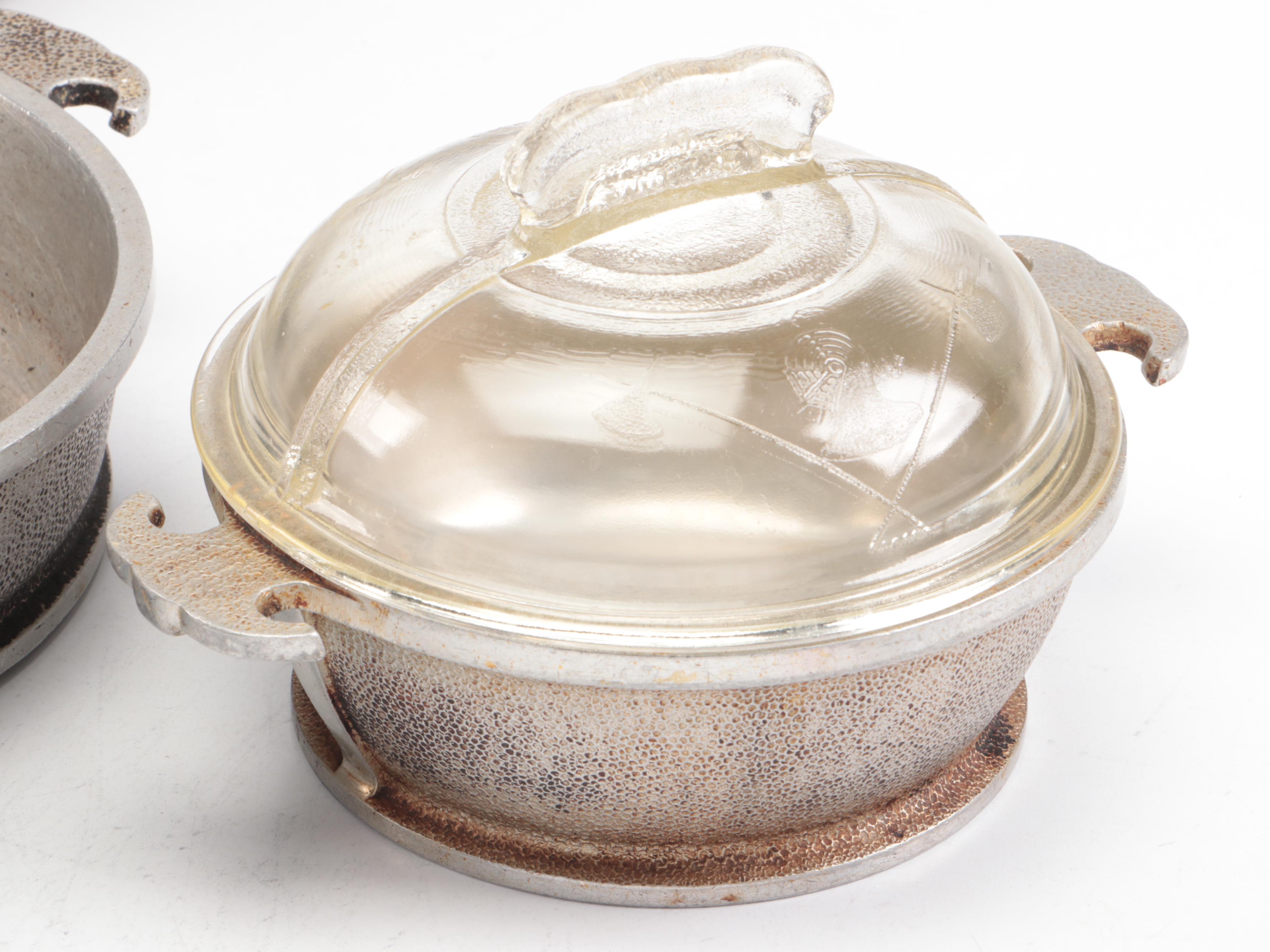 Vintage Guardian Service and Other Metal Lidded and Handled Pots