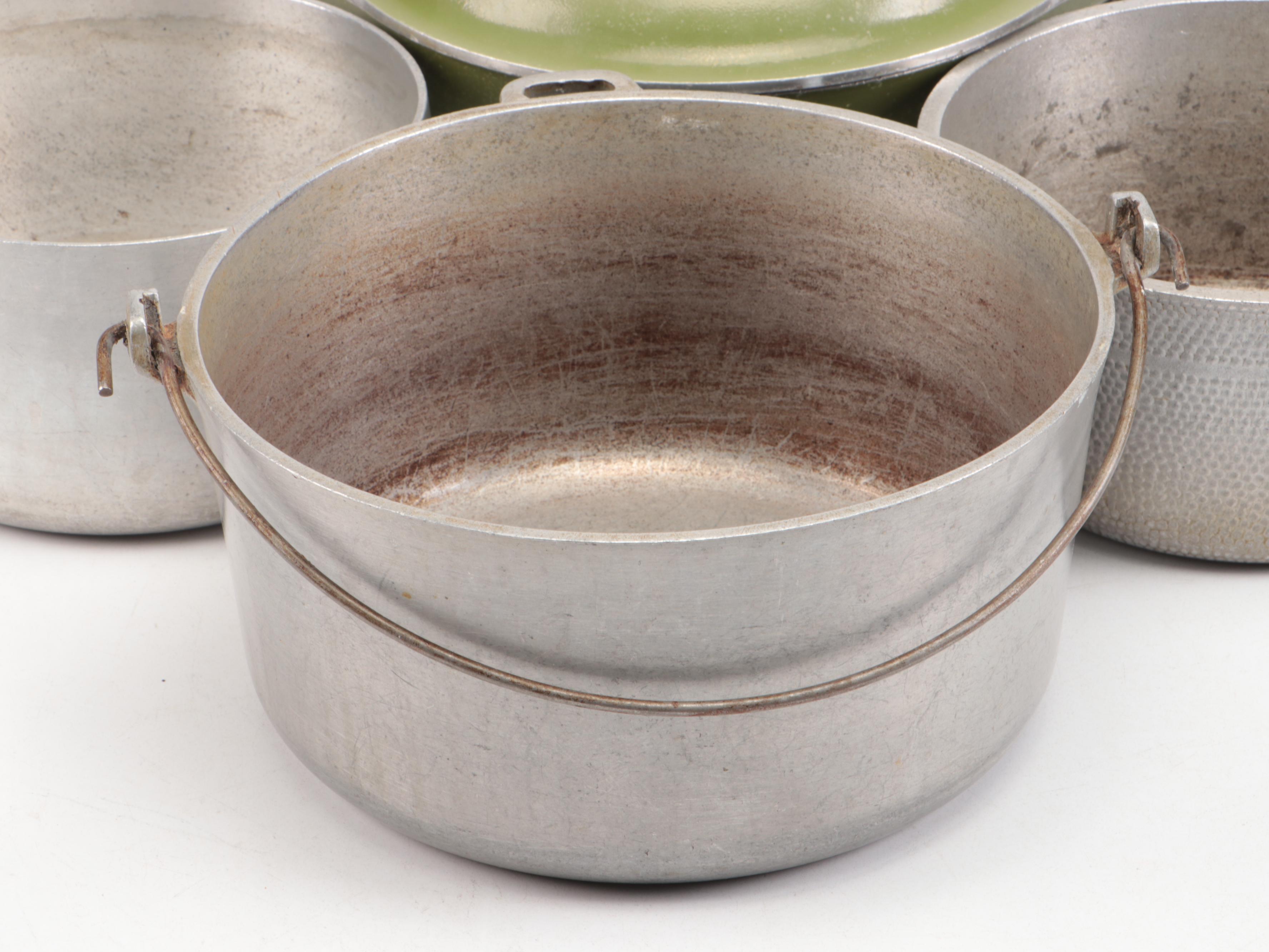 Vintage Guardian Service and Other Metal Lidded and Handled Pots