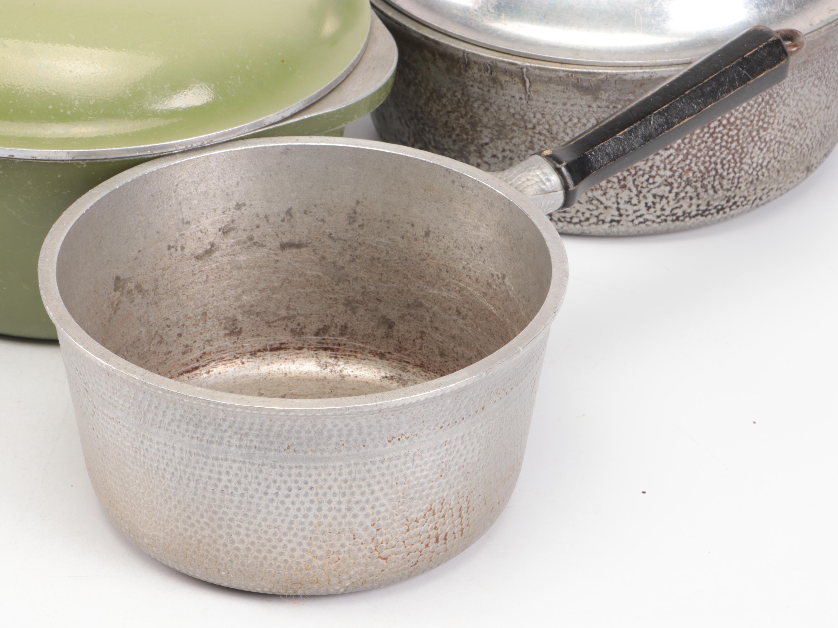 Vintage Guardian Service and Other Metal Lidded and Handled Pots