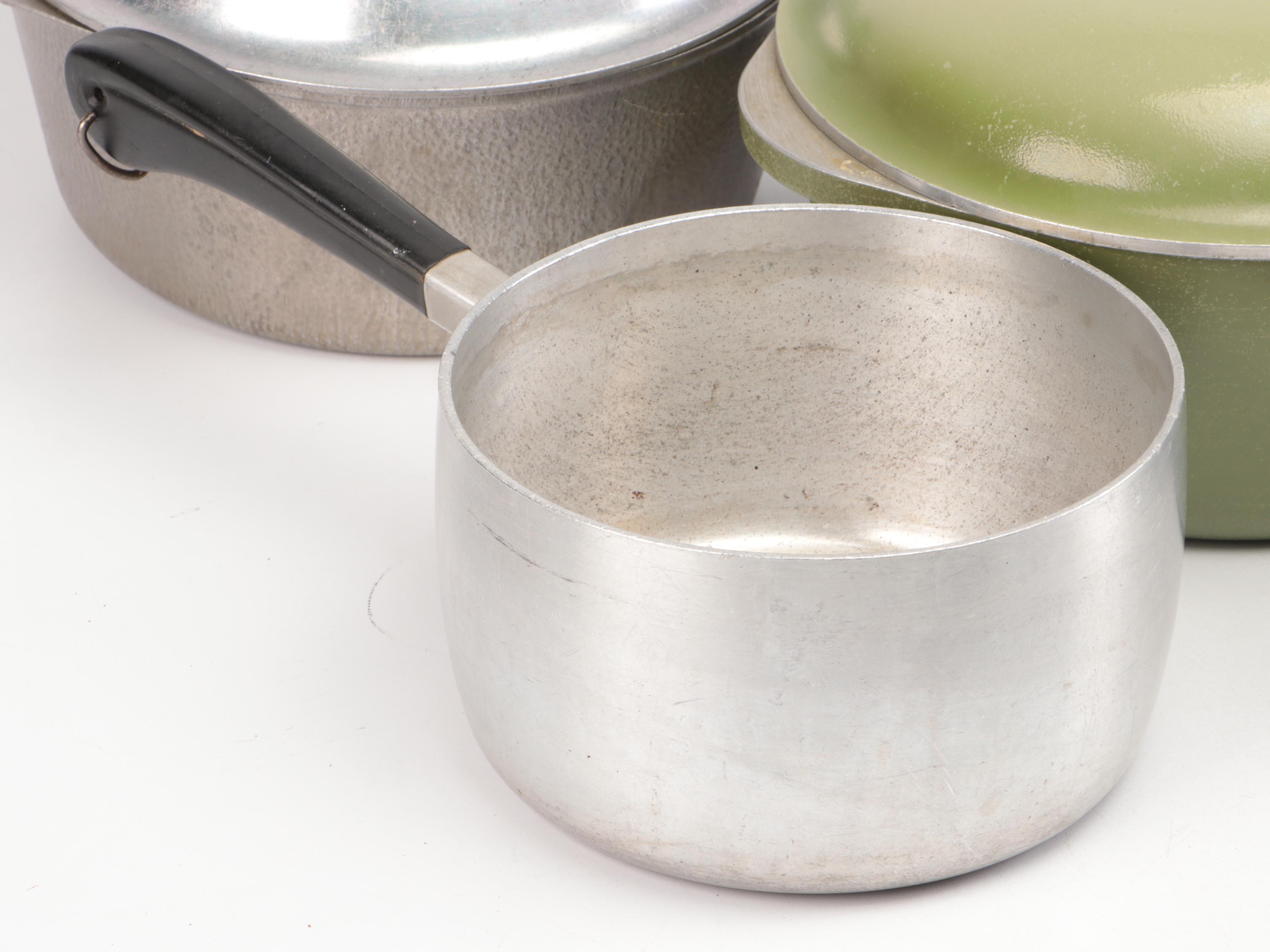 Vintage Guardian Service and Other Metal Lidded and Handled Pots