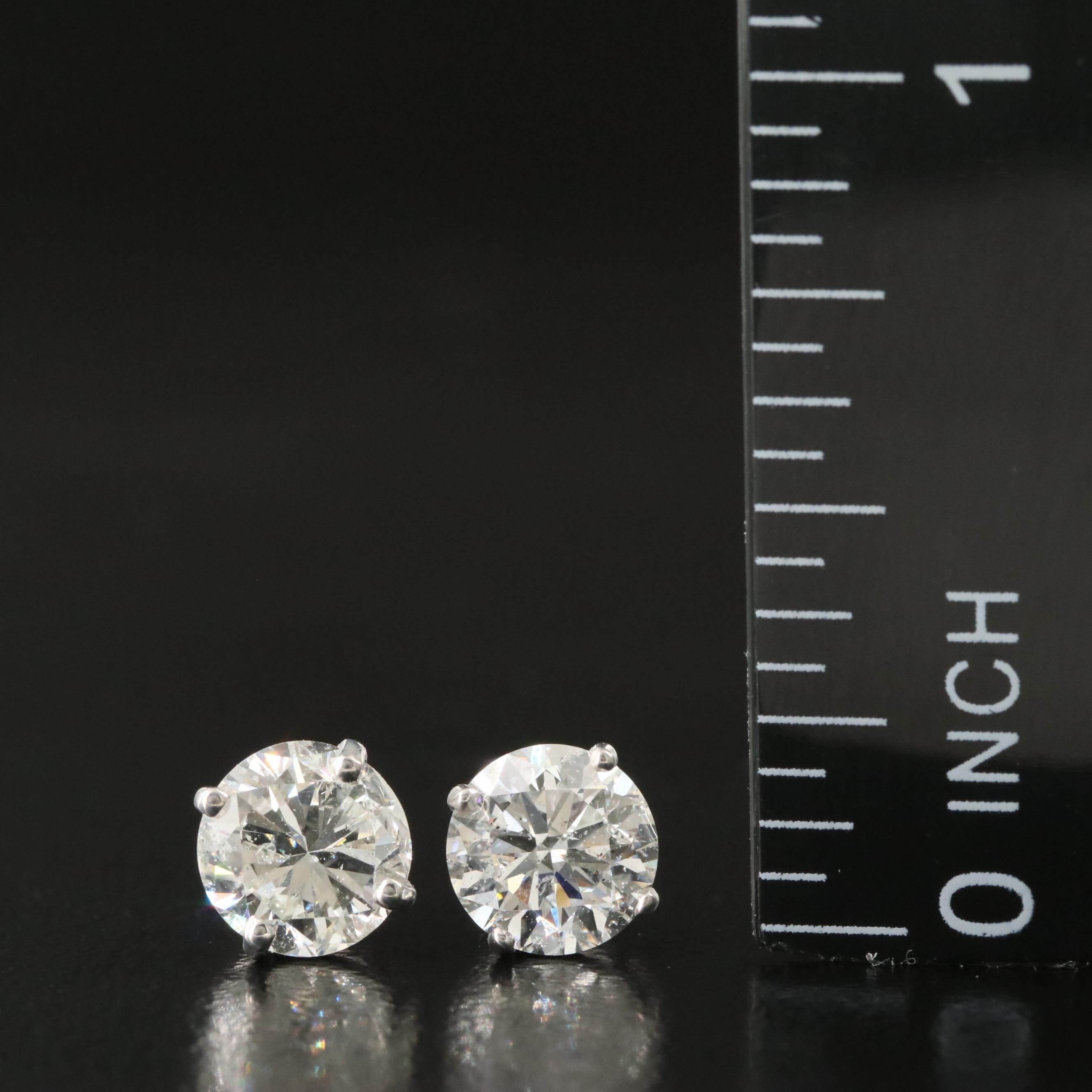 Platinum 2.00 CTW Diamond Stud Earrings with GIA eReports