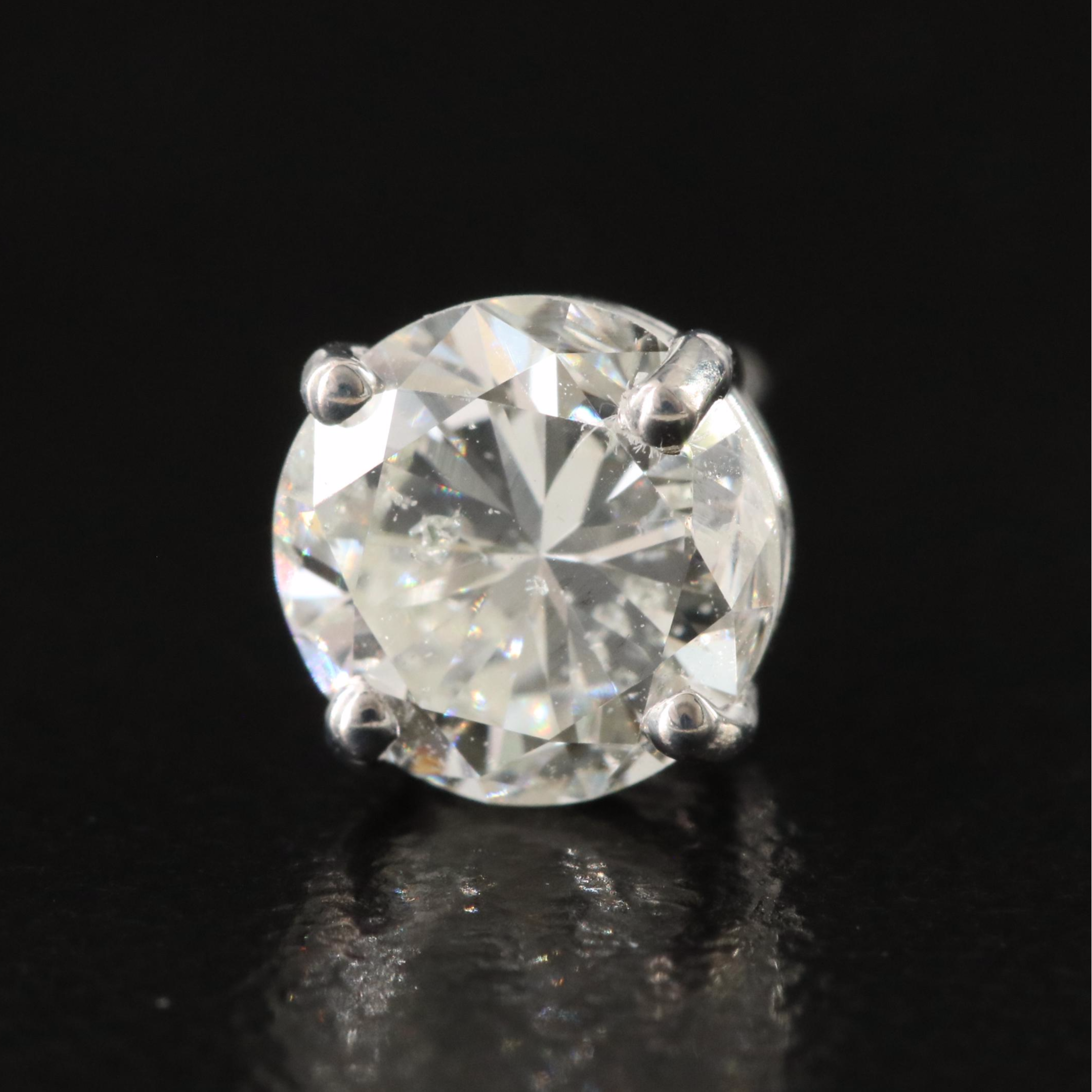 Platinum 2.00 CTW Diamond Stud Earrings with GIA eReports