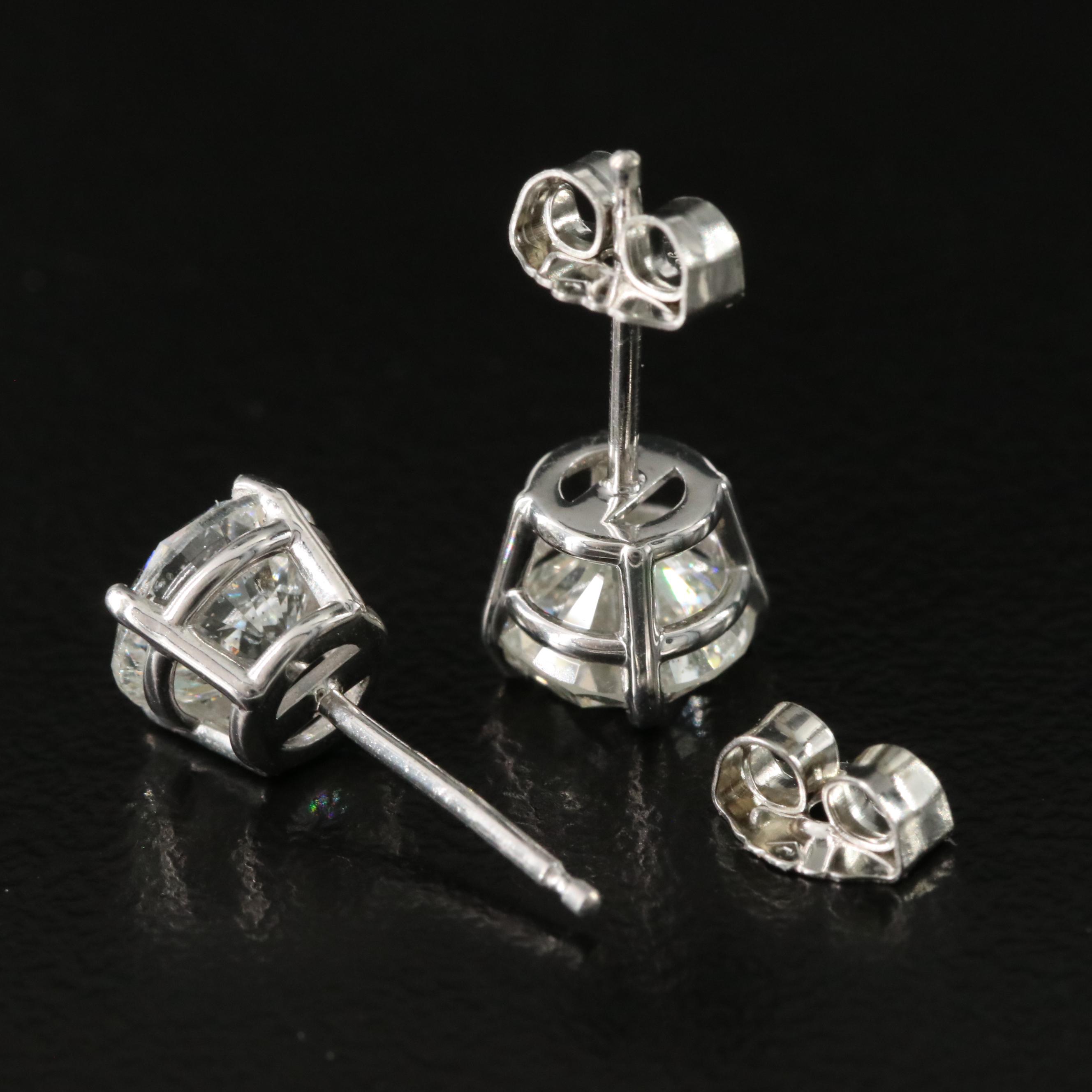 Platinum 2.00 CTW Diamond Stud Earrings with GIA eReports