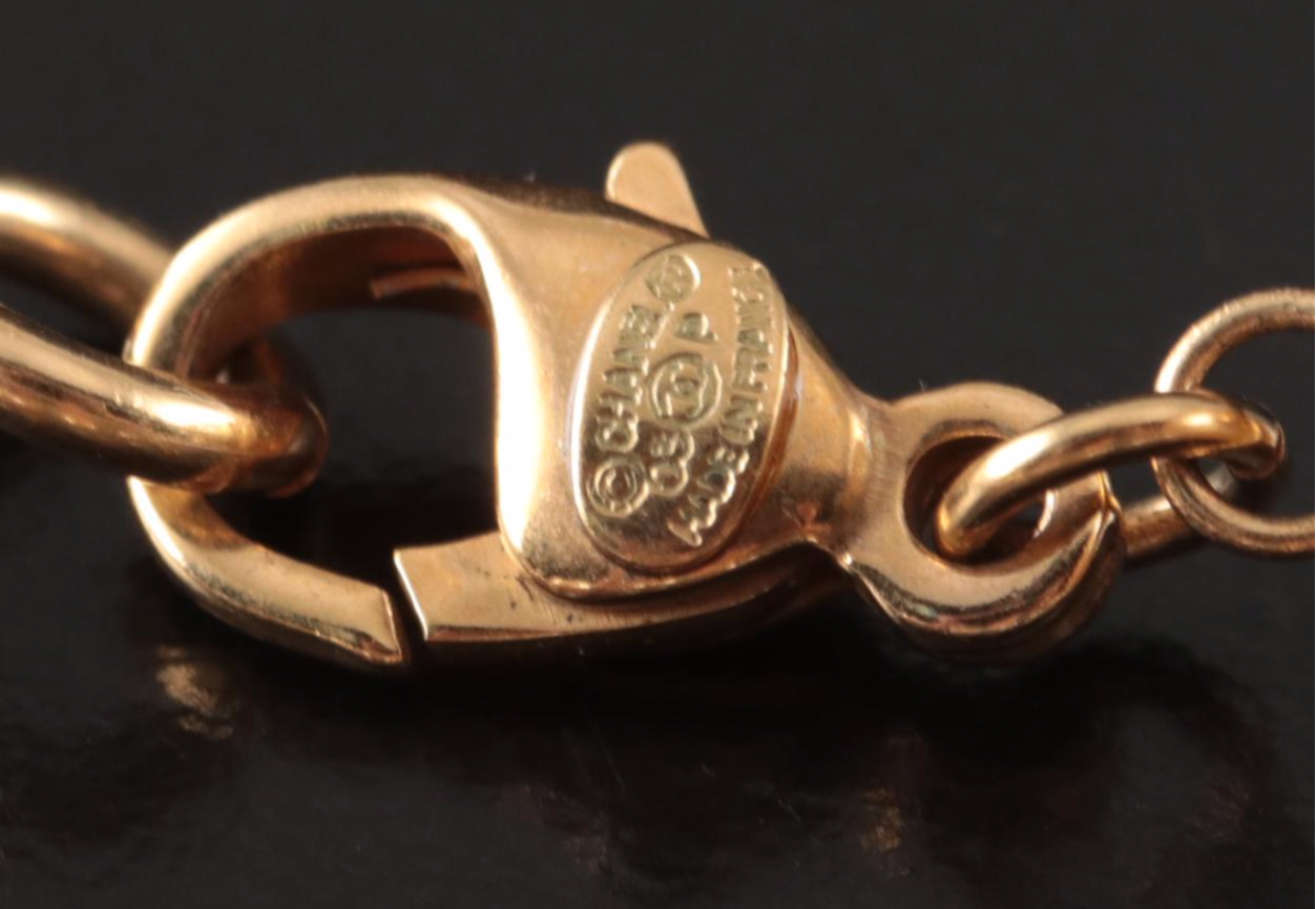 Chanel Imitation Pearl Clover Dangle Pendant Necklace