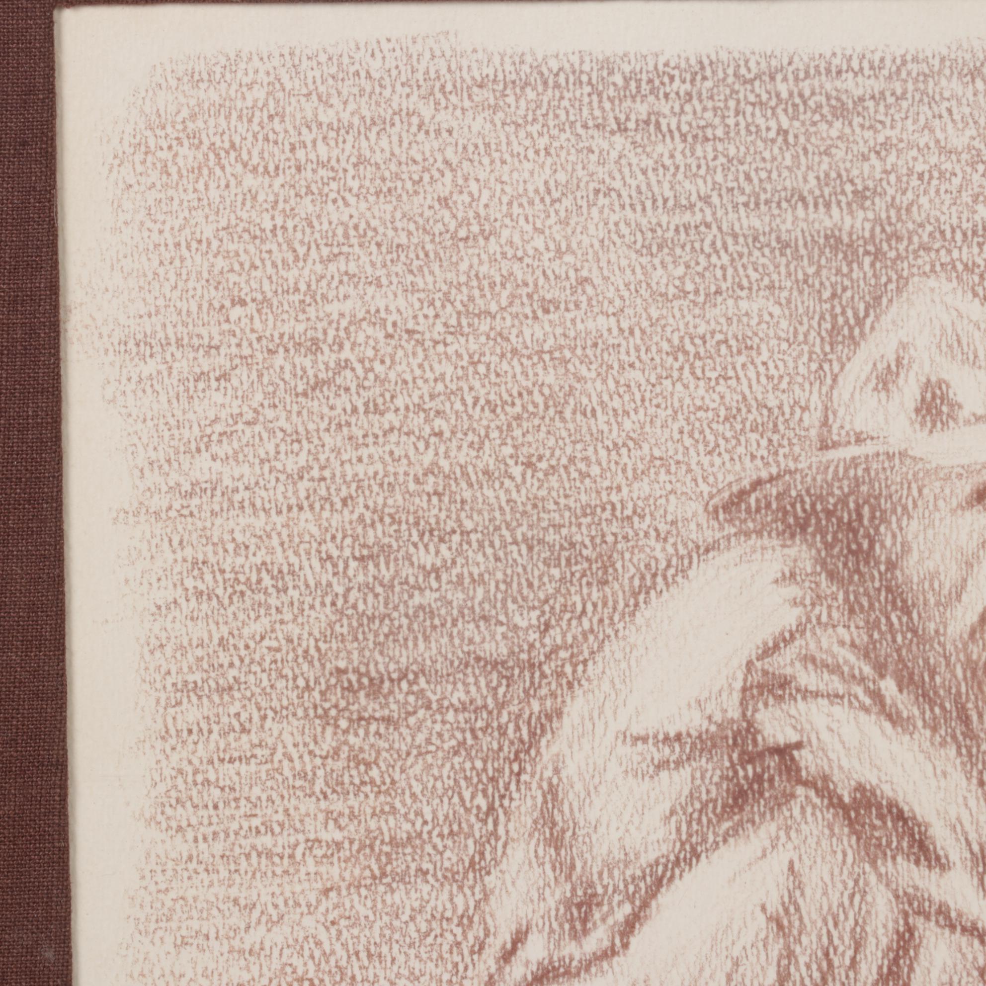 Charcoal Drawing of Gold Panner