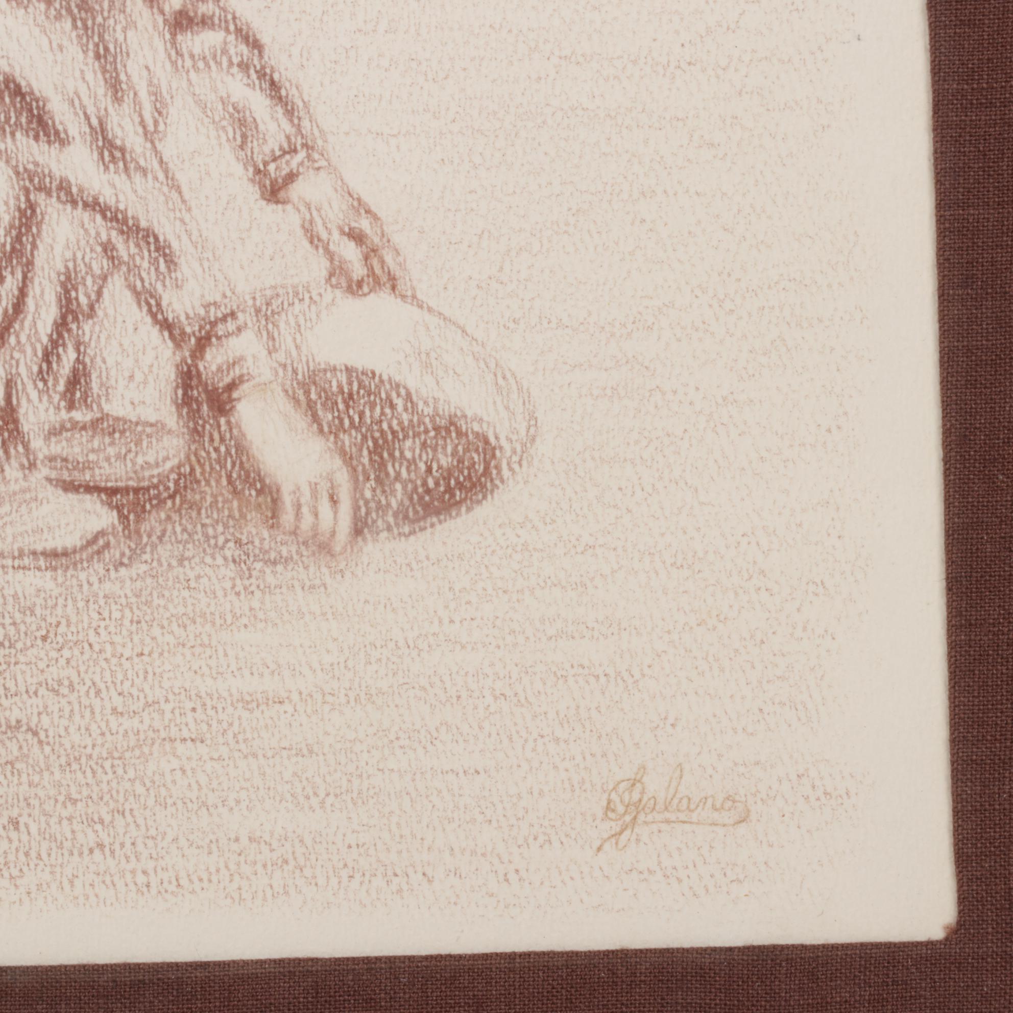 Charcoal Drawing of Gold Panner