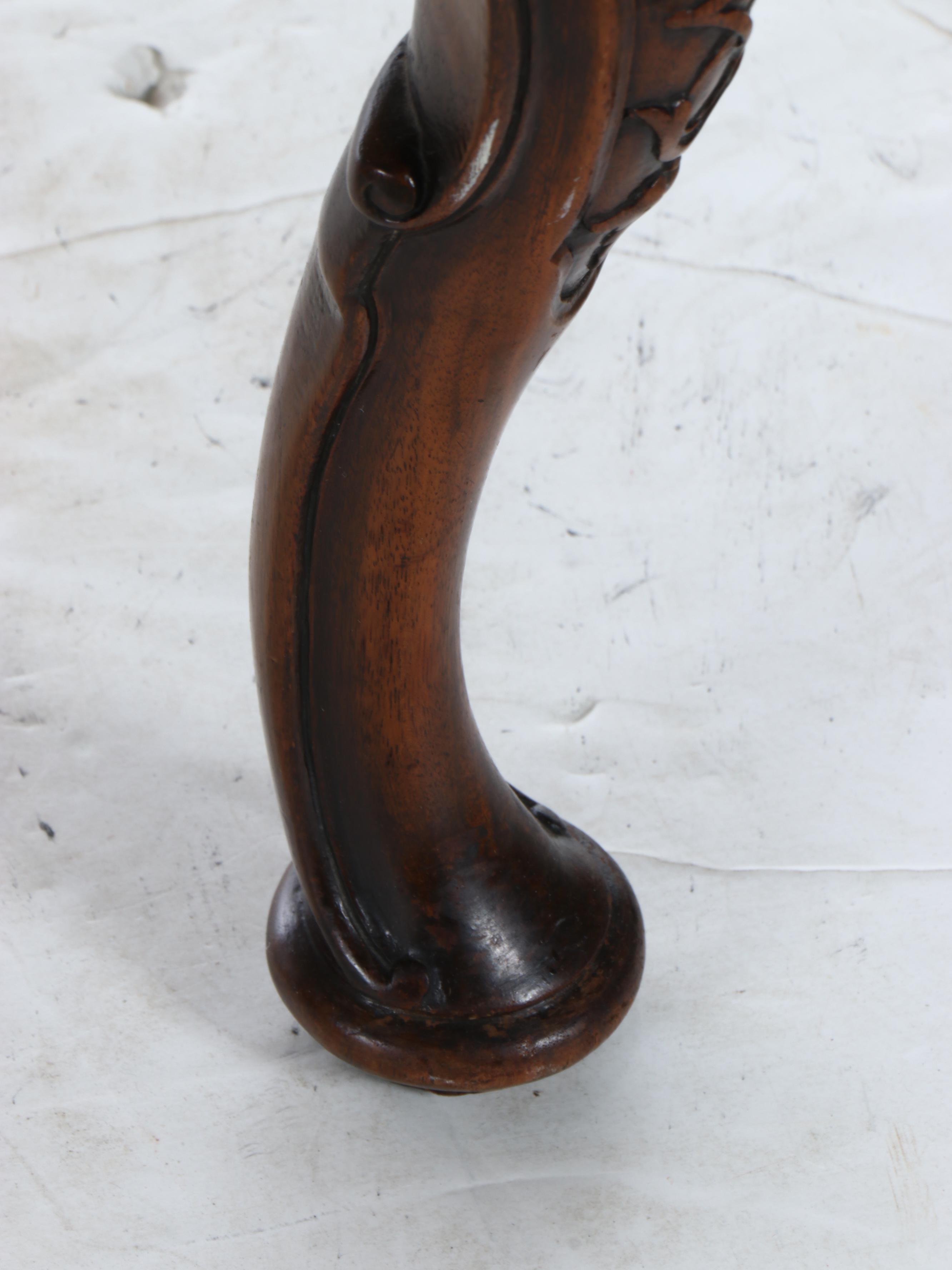 Carved Mahogany Armchair with Needlepoint Upholstery, Early to Mid-20th Century