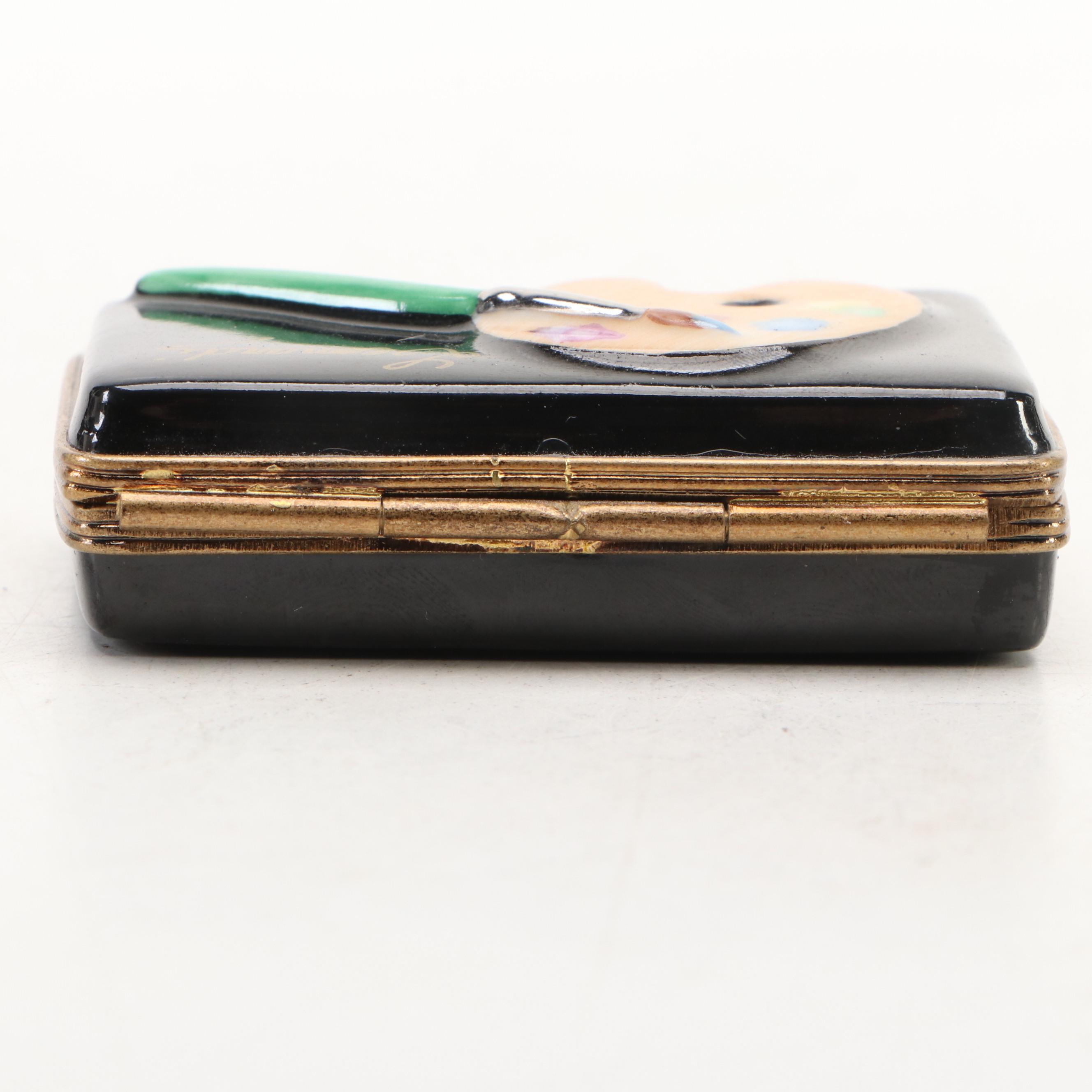 Pierre Arquié "Leonardi" Palette Hand-Painted Porcelain Limoges Box