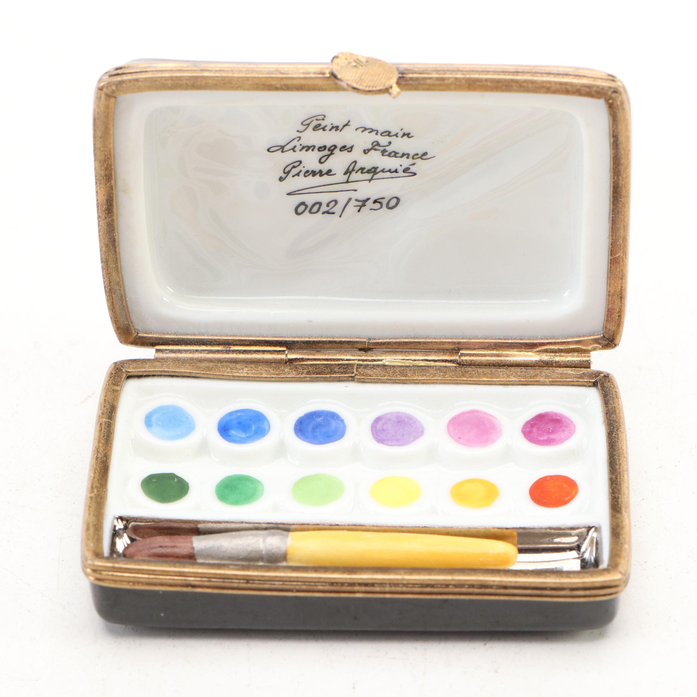 Pierre Arquié "Leonardi" Palette Hand-Painted Porcelain Limoges Box