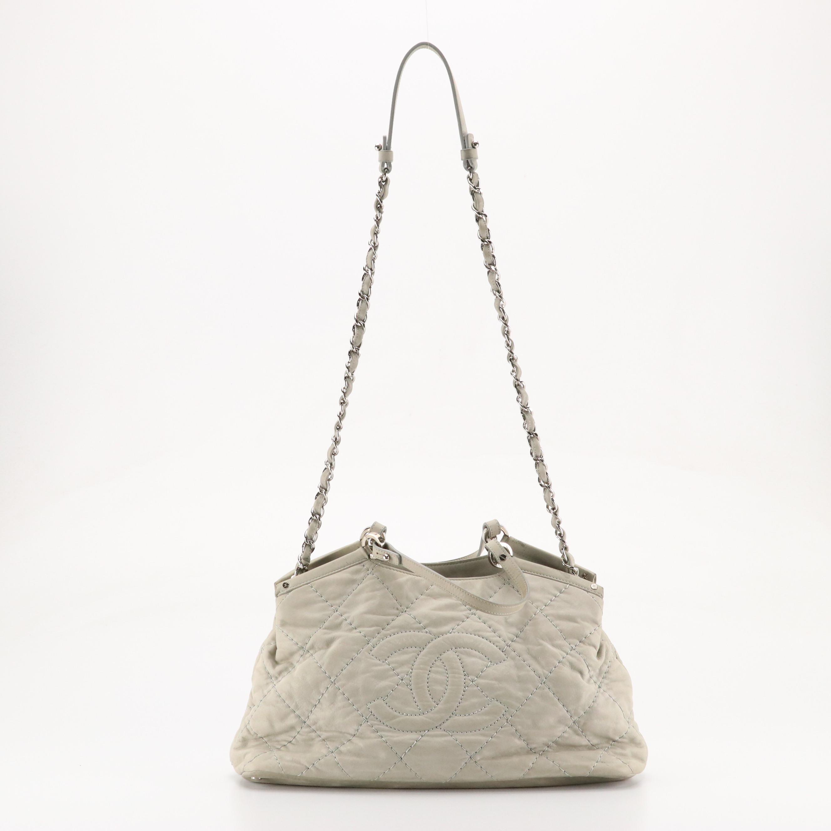 Chanel Sea Hit Two-Way Tote in Quilted Iridescent Crinkled Calfskin Leather