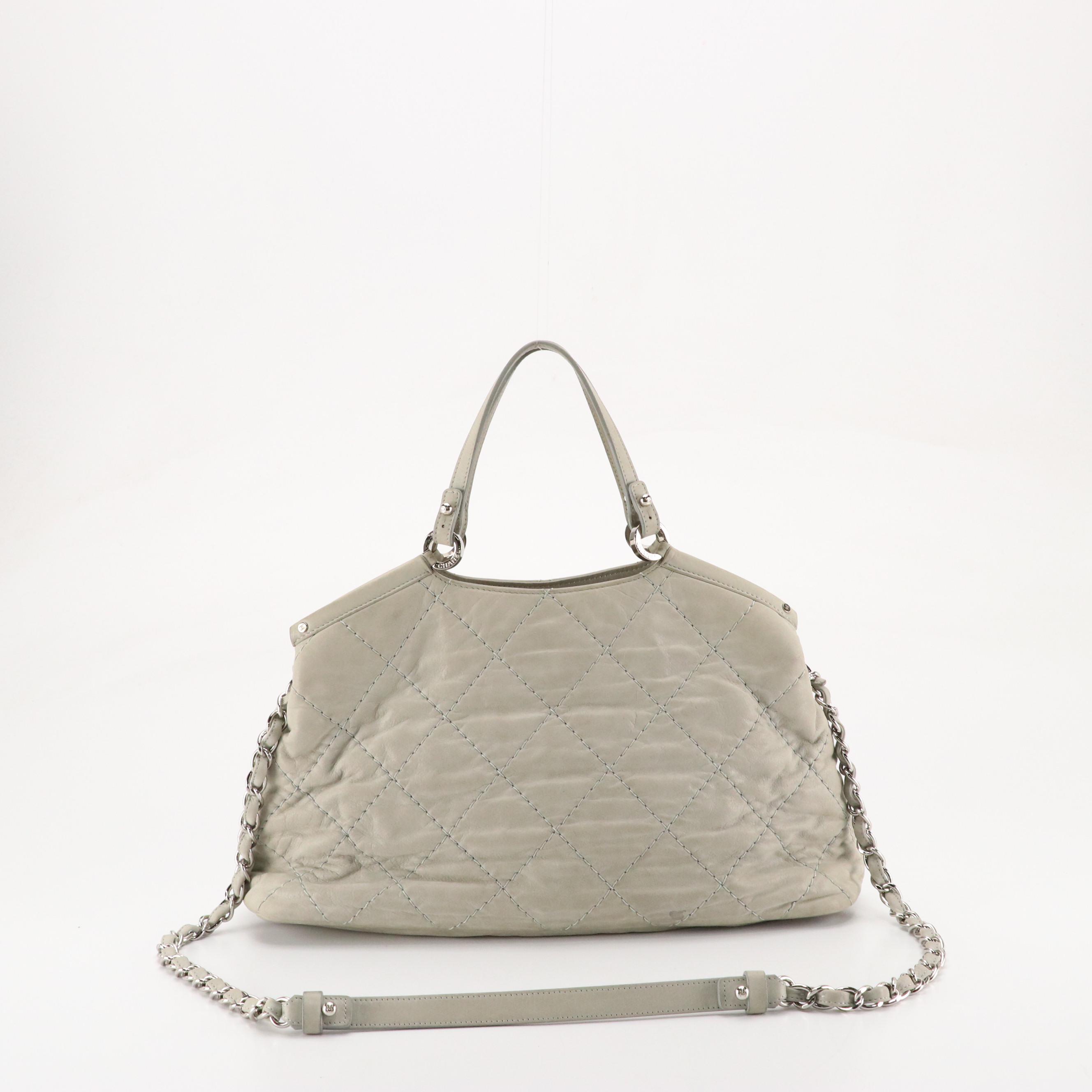 Chanel Sea Hit Two-Way Tote in Quilted Iridescent Crinkled Calfskin Leather