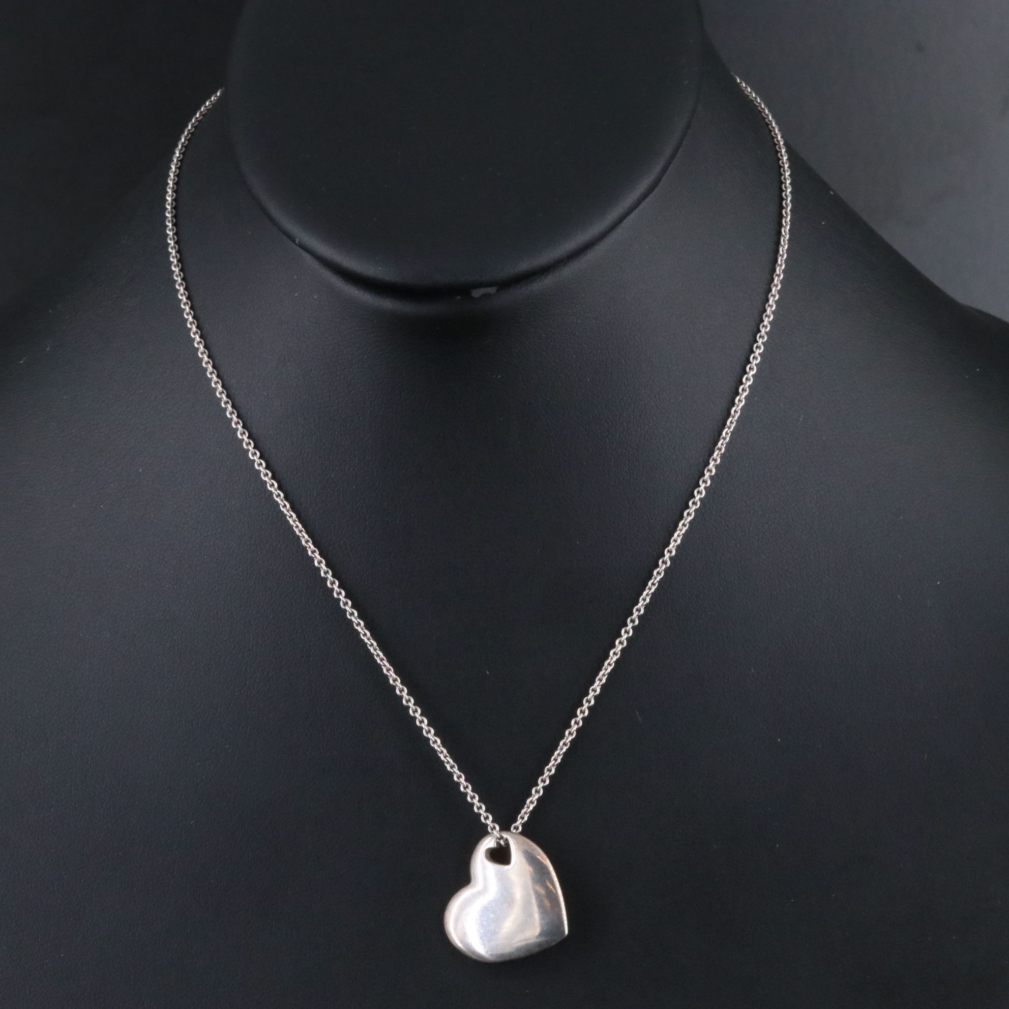 Tiffany & Co. Sterling Cutout  Heart Pendant Necklace