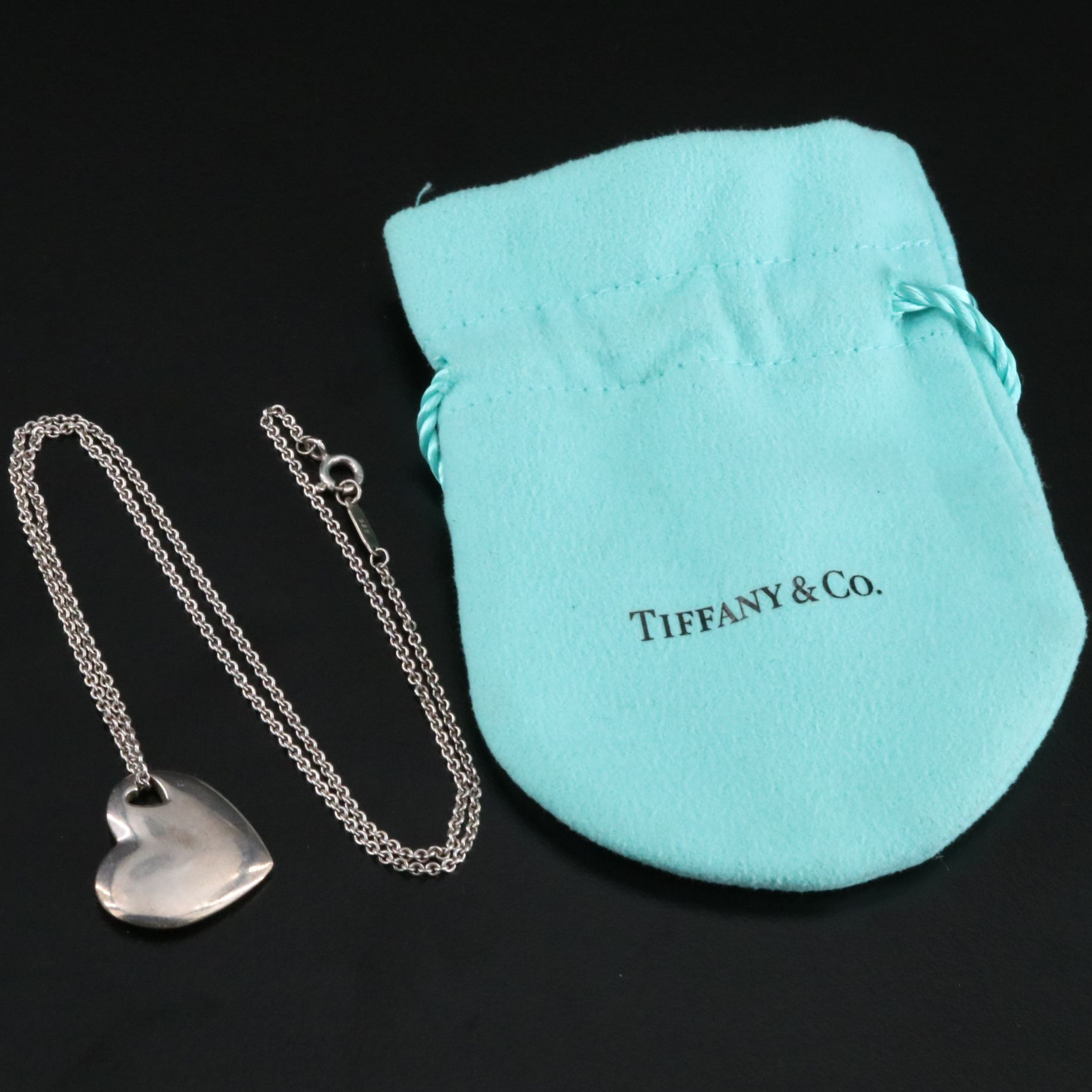 Tiffany & Co. Sterling Cutout  Heart Pendant Necklace