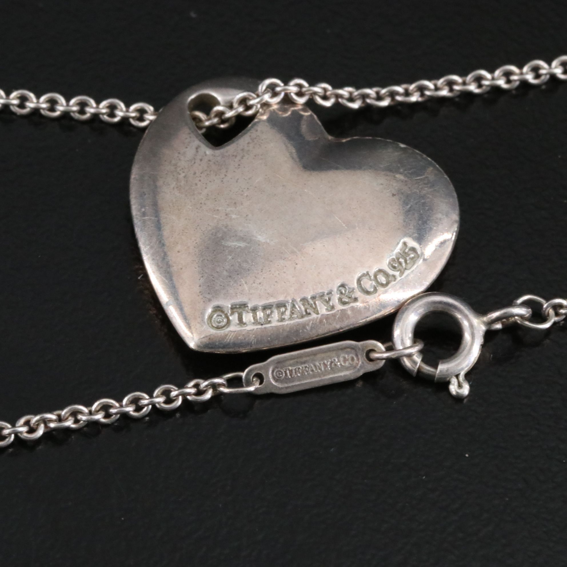 Tiffany & Co. Sterling Cutout  Heart Pendant Necklace