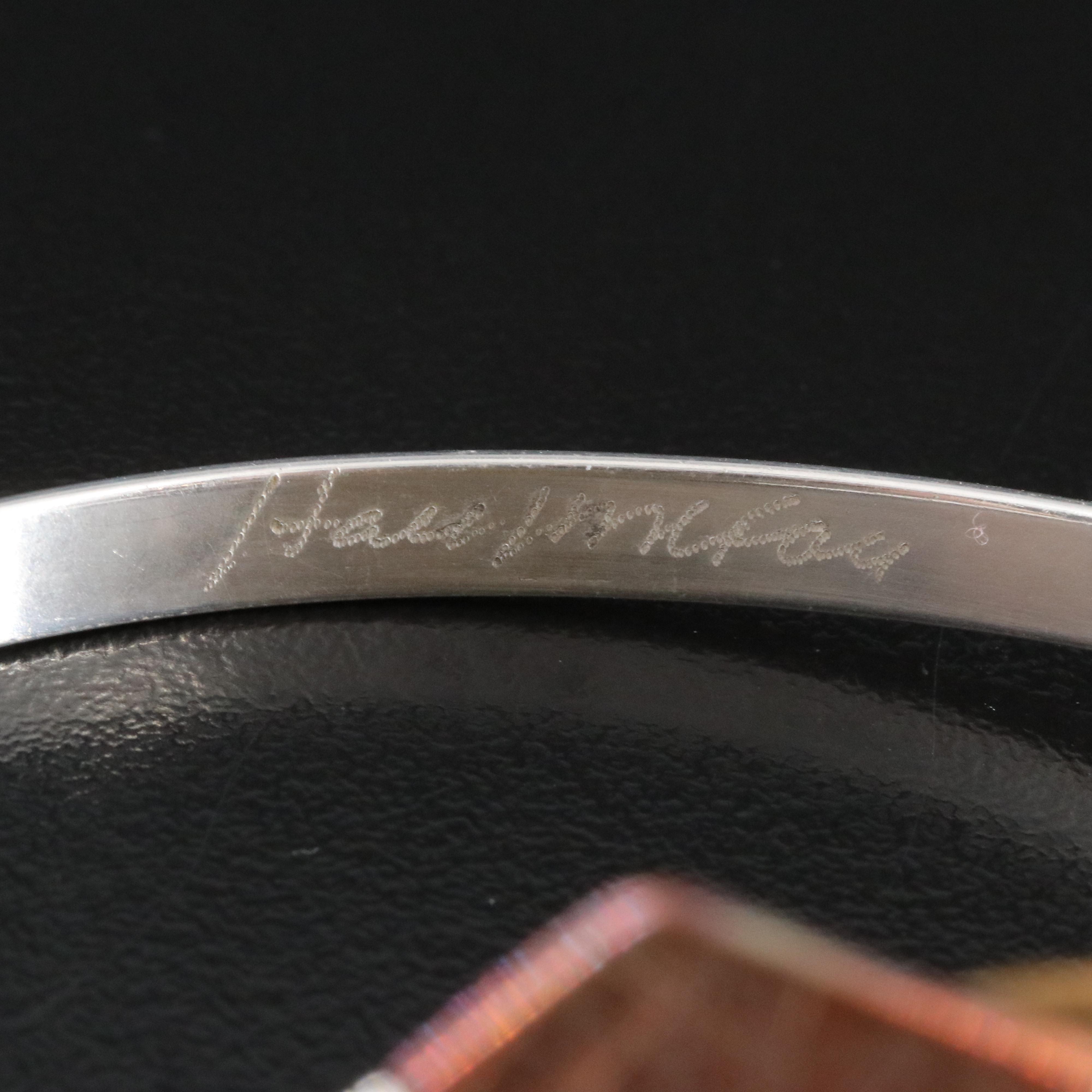 Hall McFall Sterling, Brass and Copper Faux Black Onyx Bracelet