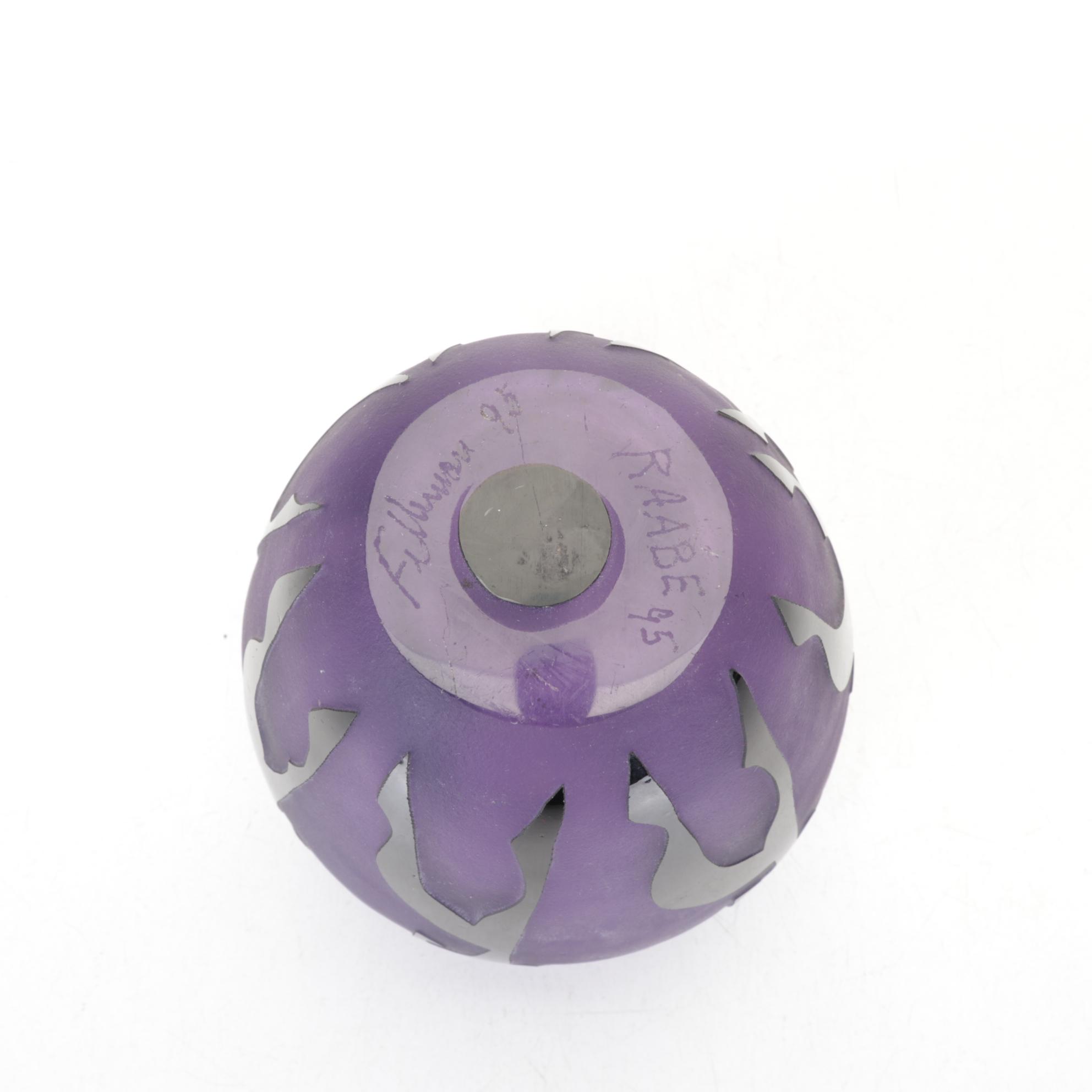 Stephen Fellerman and Clair Raabe Sandcarved and Frosted Art Glass Vases