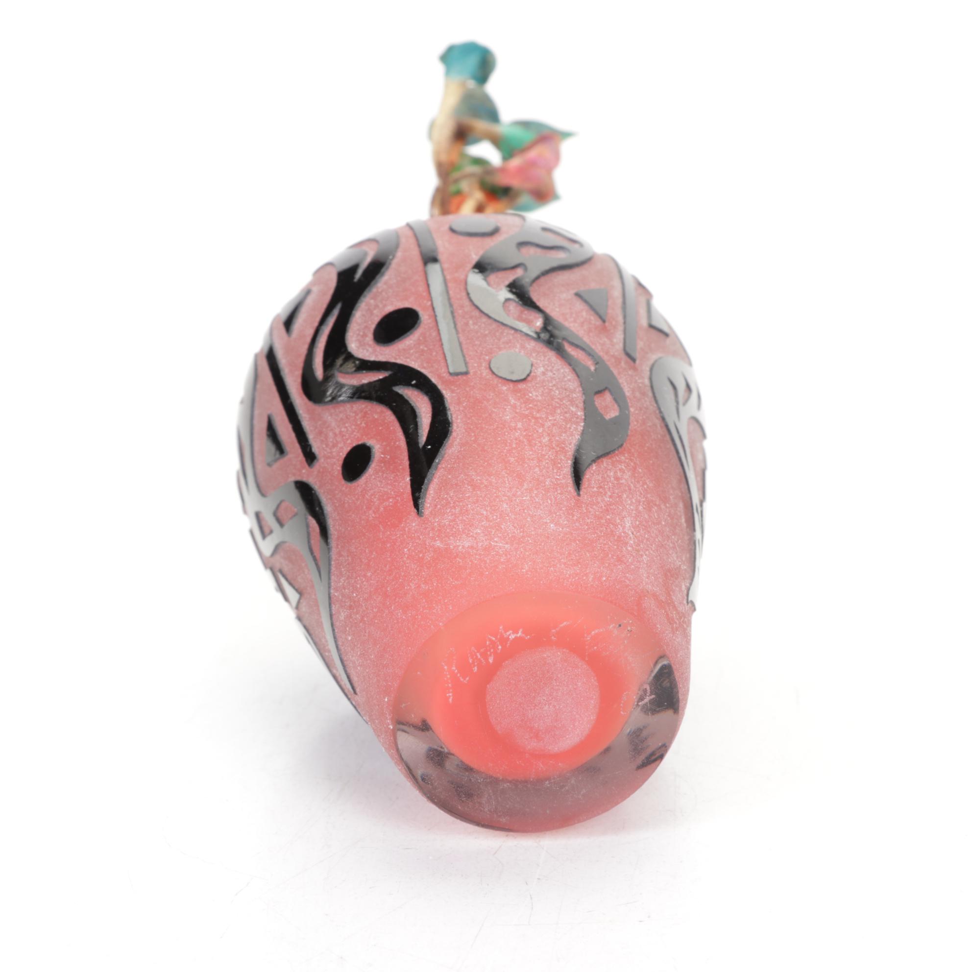 Stephen Fellerman and Clair Raabe Sandcarved and Frosted Art Glass Vases