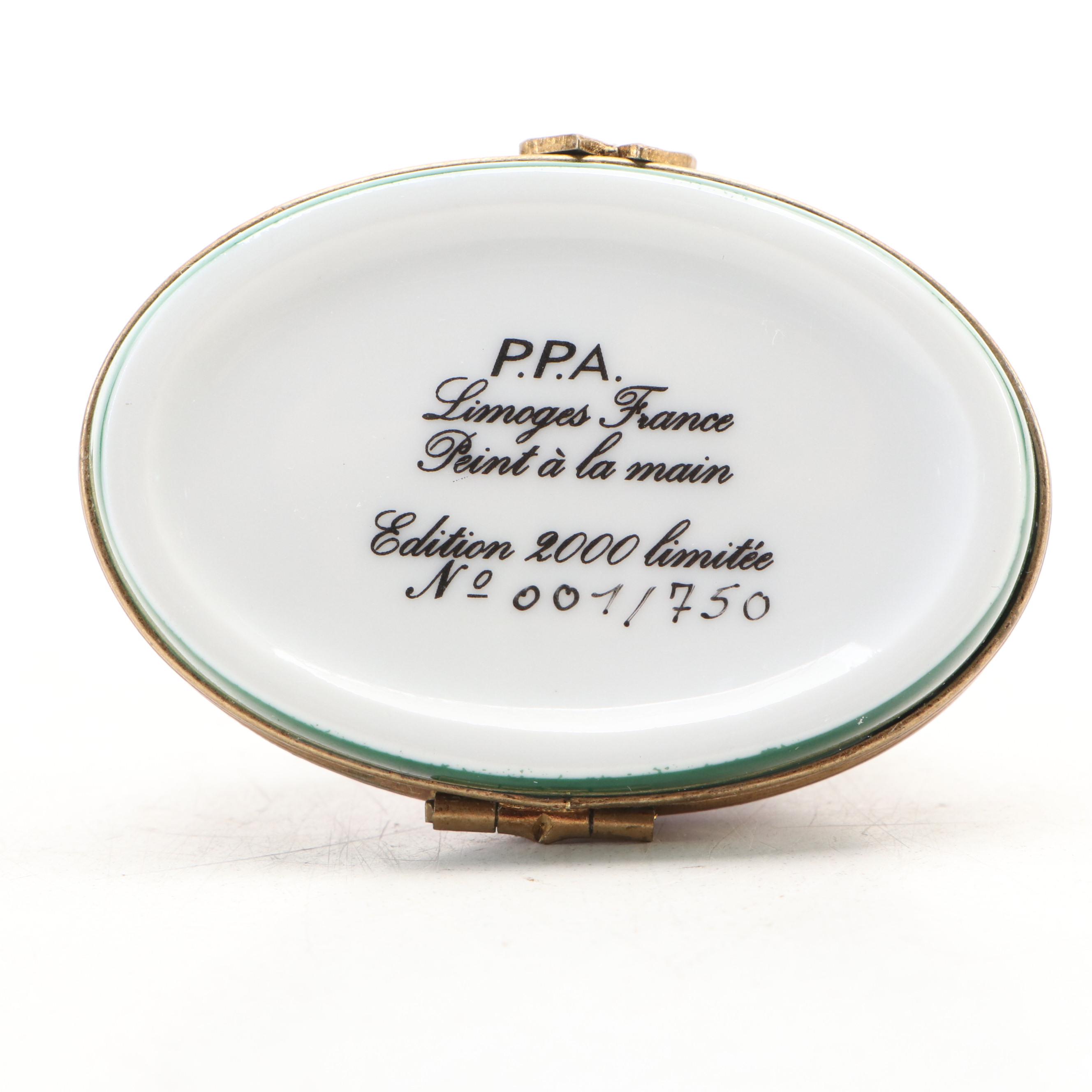 Limited Edition Cat and Kitten Hand-Painted Porcelain Limoges Box