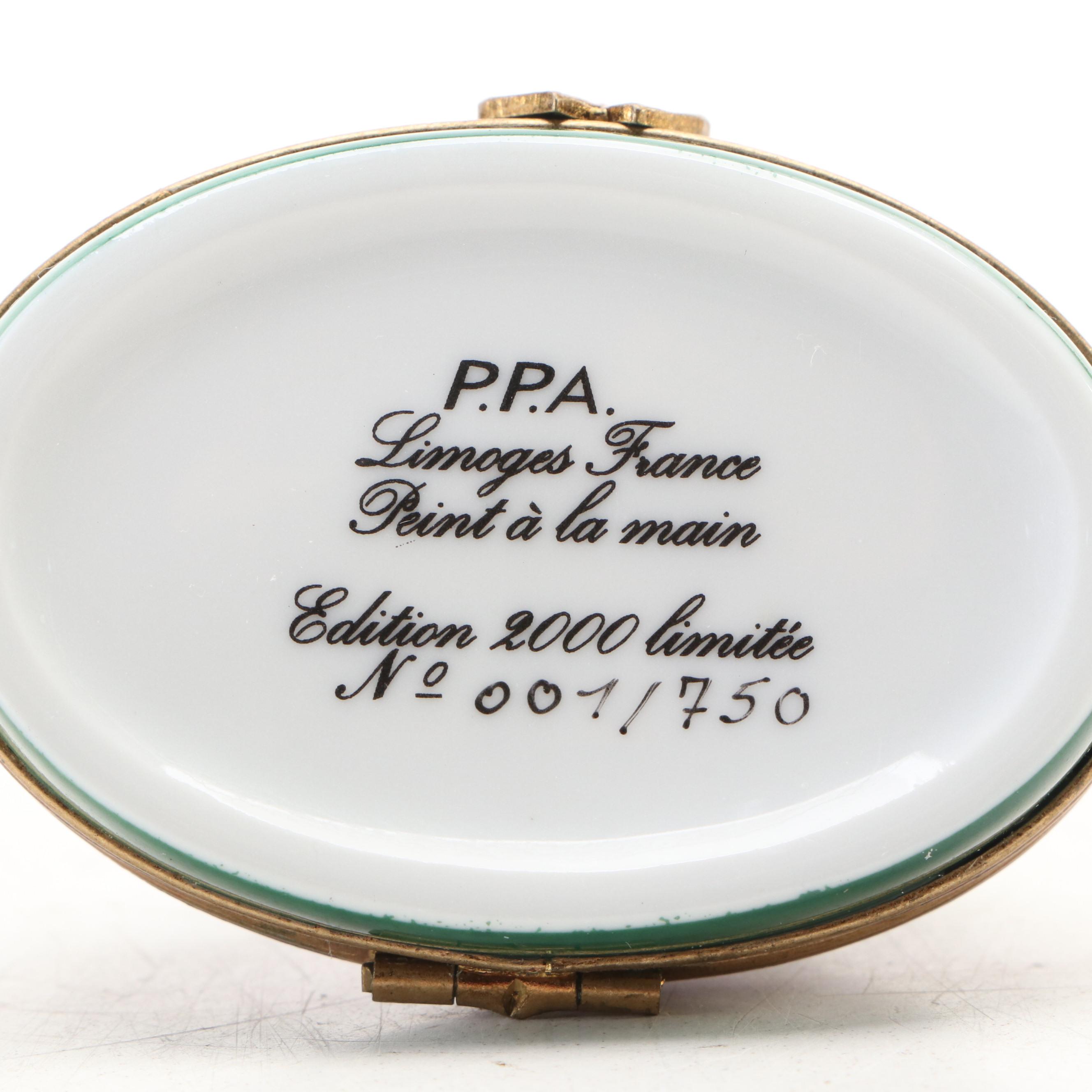 Limited Edition Cat and Kitten Hand-Painted Porcelain Limoges Box