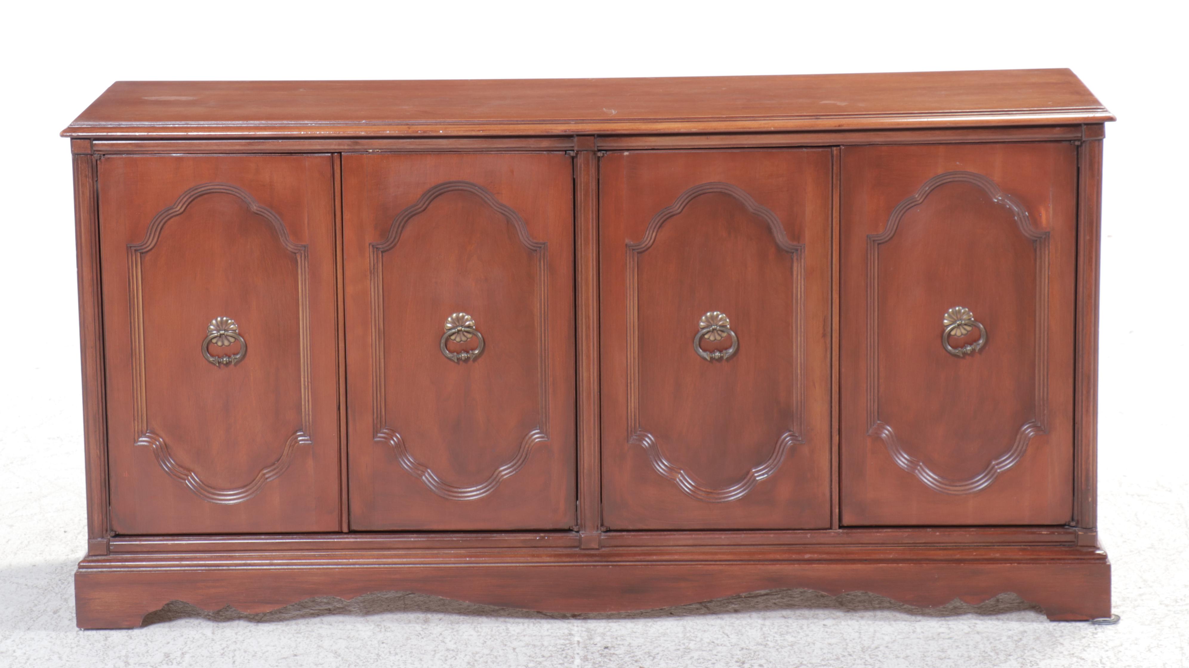 French Provincial Style Cherry Finished Credenza