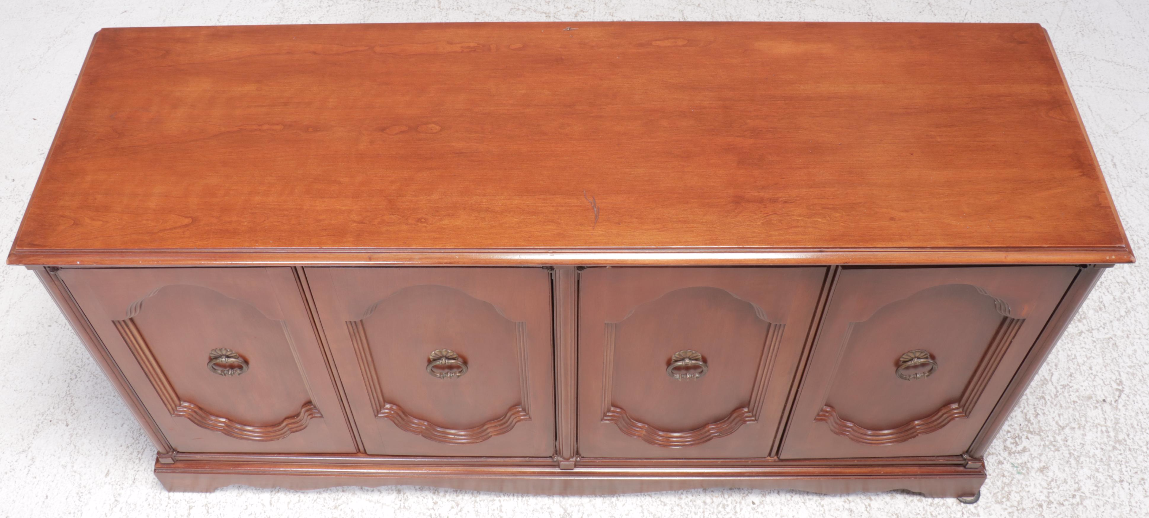 French Provincial Style Cherry Finished Credenza