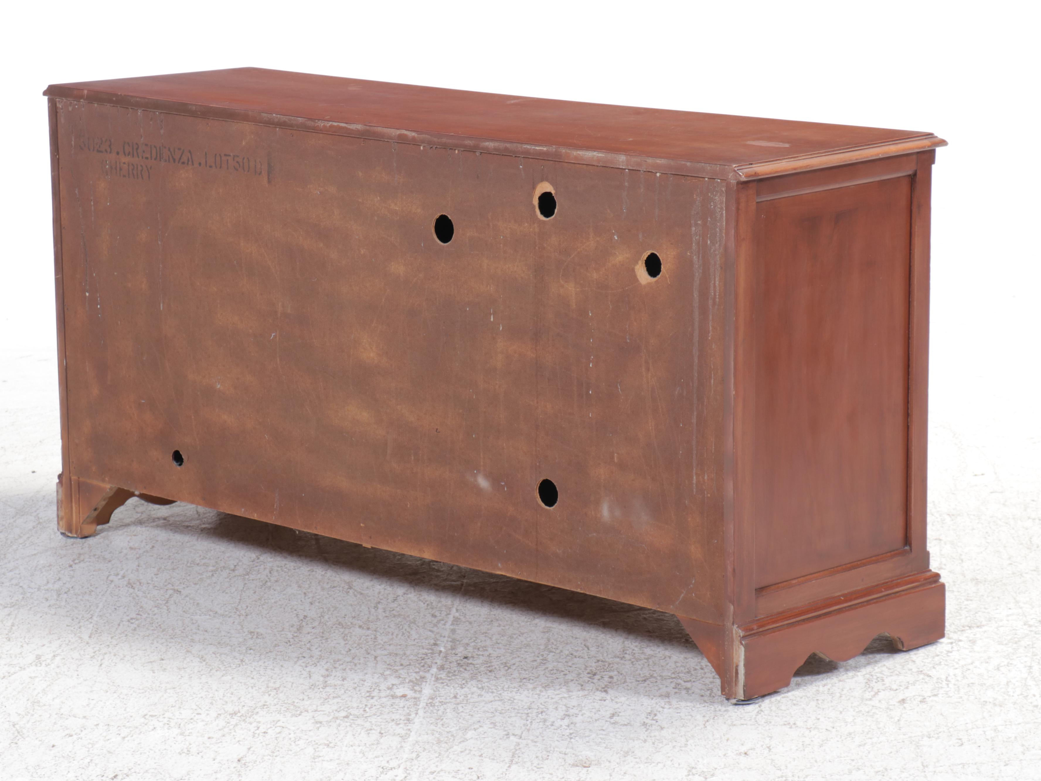 French Provincial Style Cherry Finished Credenza