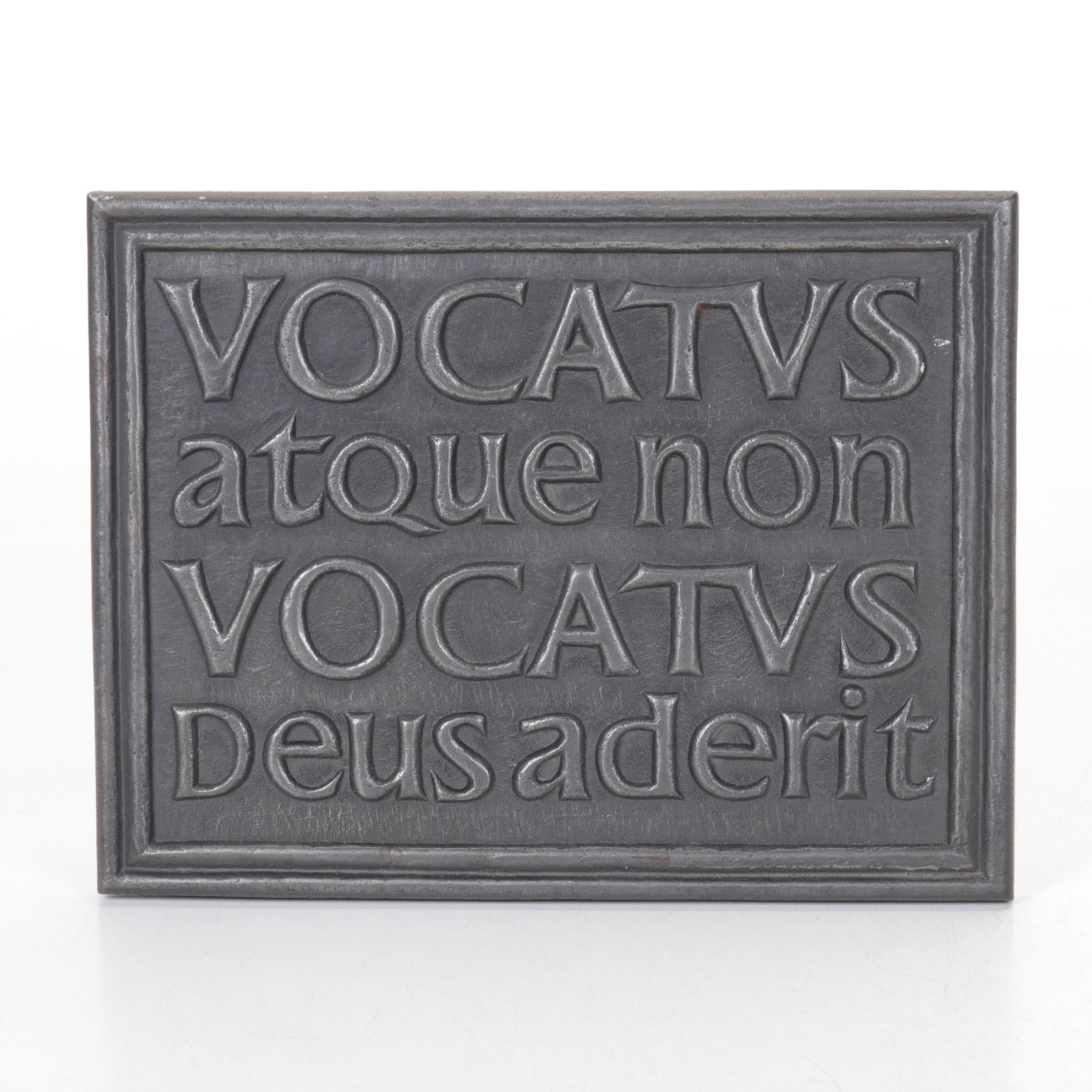 Wild Goose Studio "Vocatus Atque Non Vocatus..." and Father Time Replica Plaques