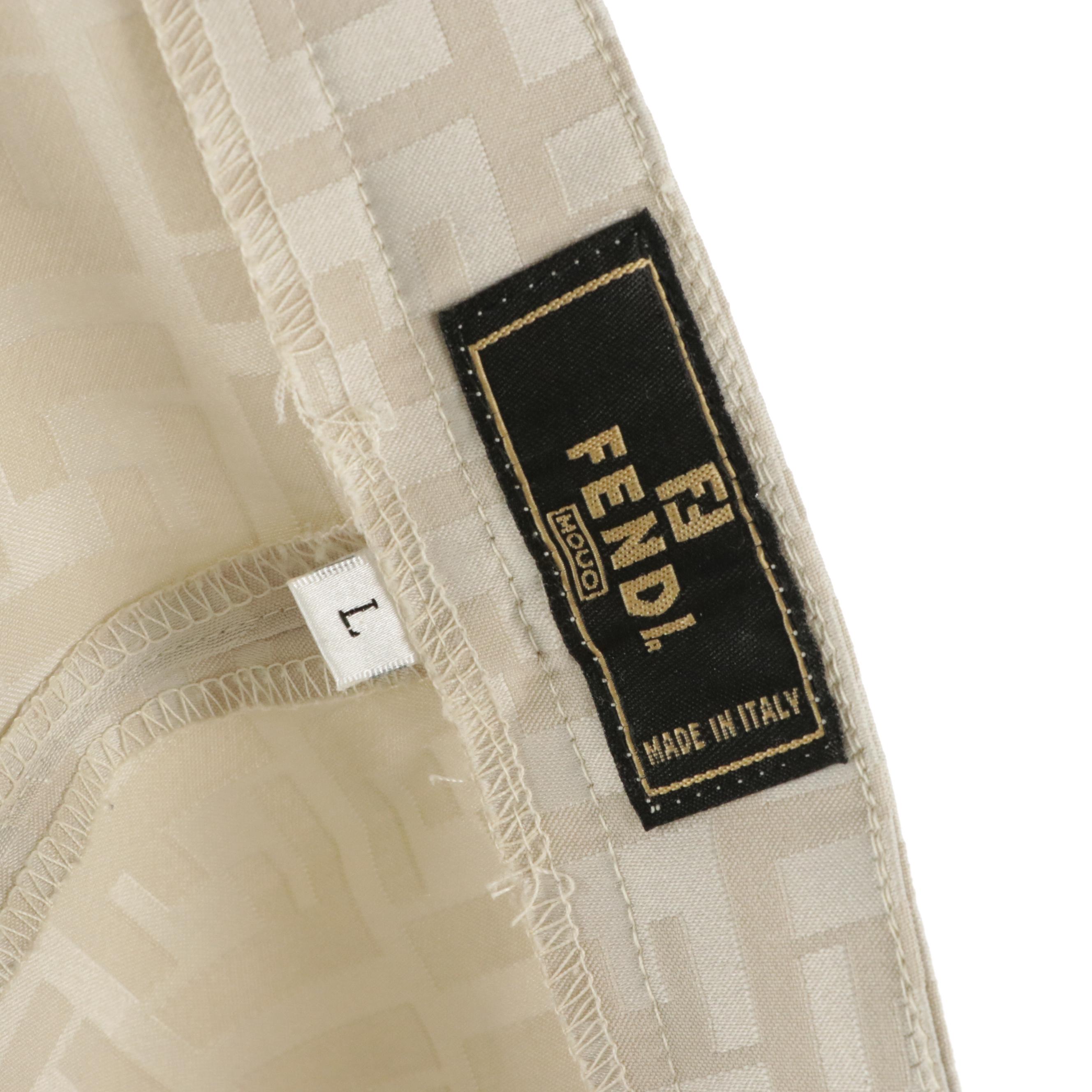 Fendi Vintage Cropped Trousers in FF Silk Jacquard