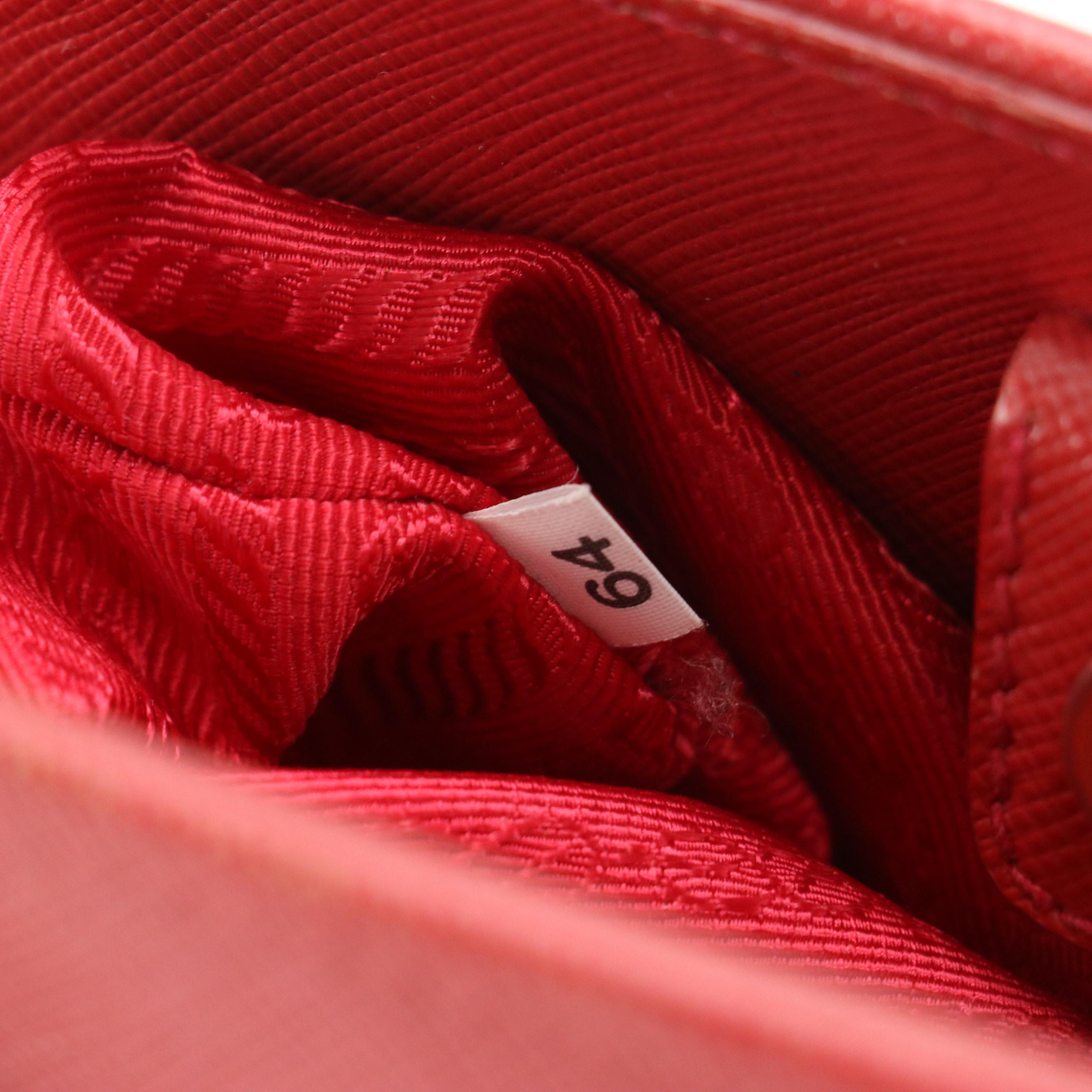 Prada Saffiano Lux Leather Two-Way Satchel in Fire Red